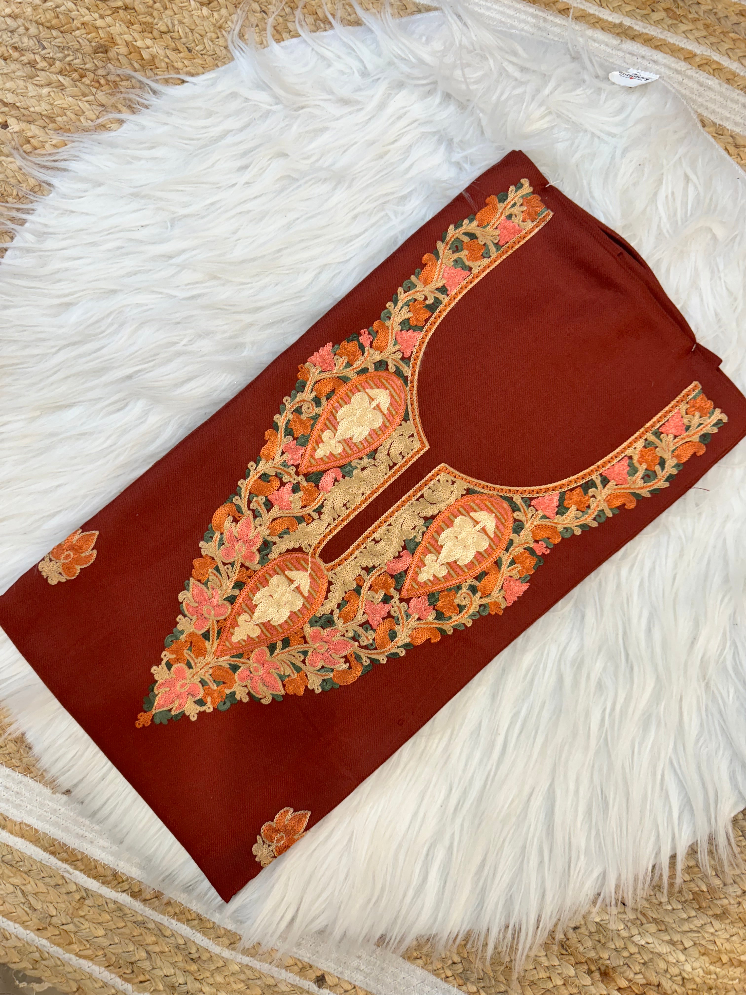 Saira pashmina Kashmiri embroidered co-ord sets