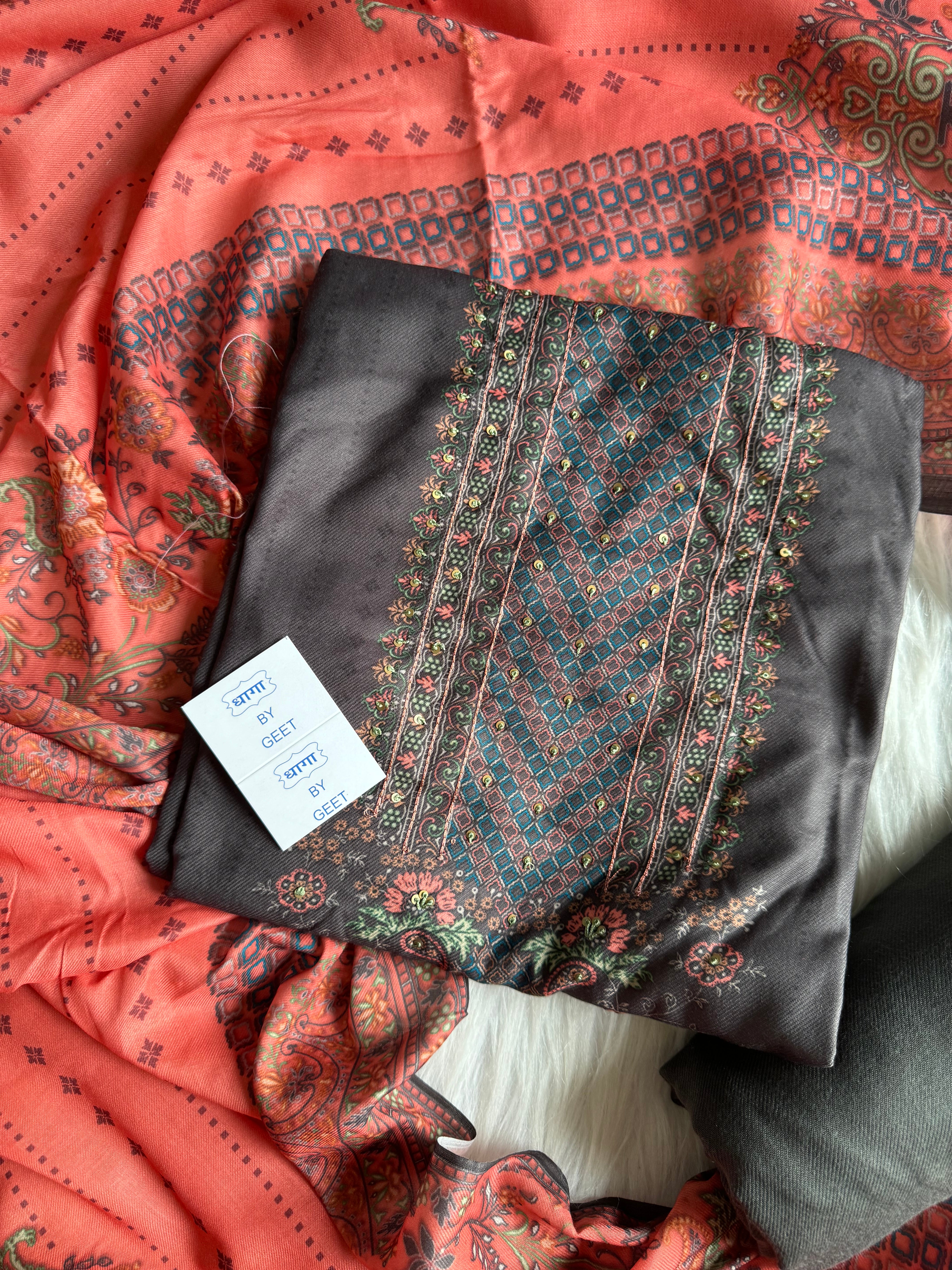 Rubaani pashmina suit set