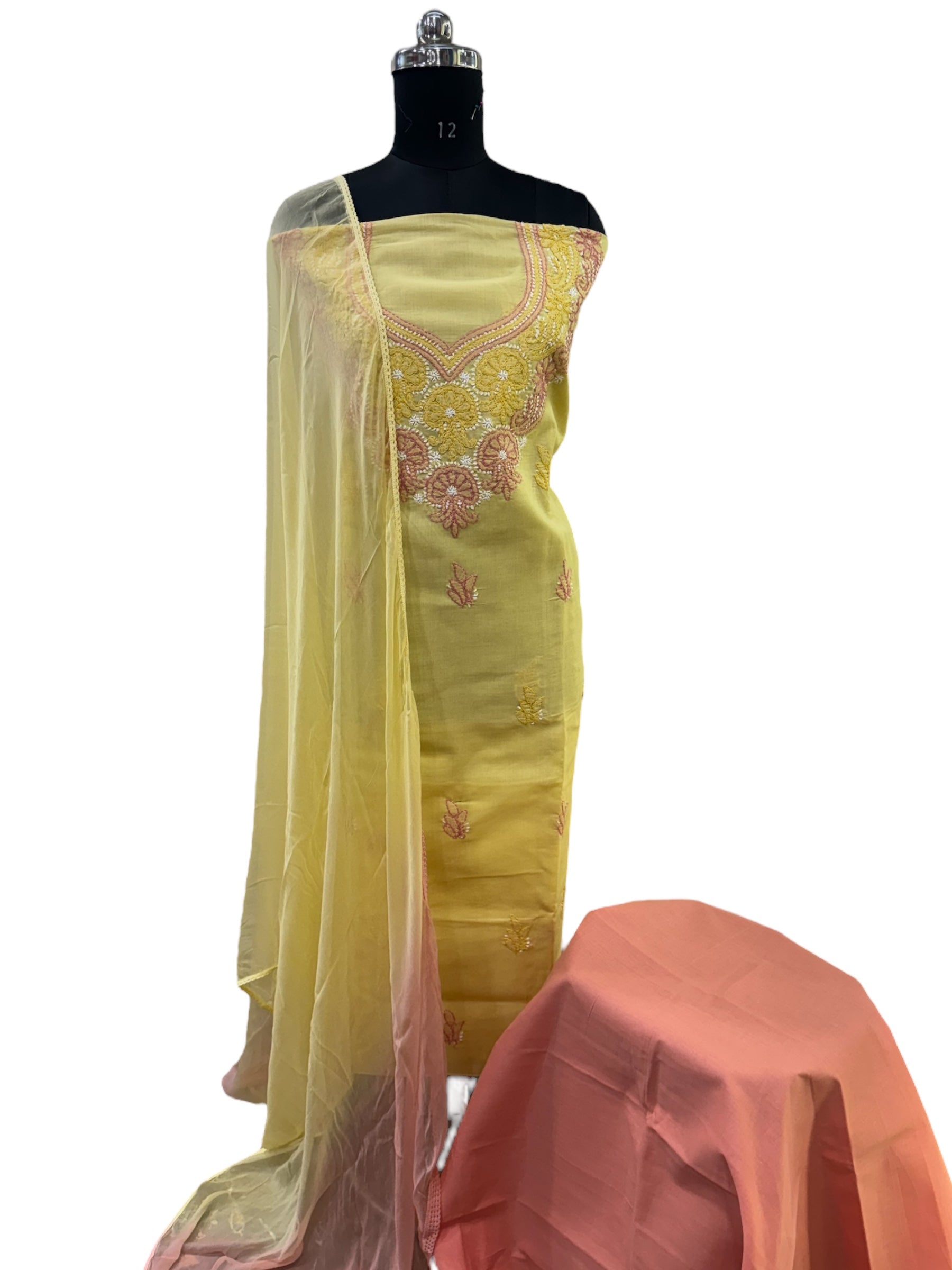 Rubaab cotton lucknowi suit set