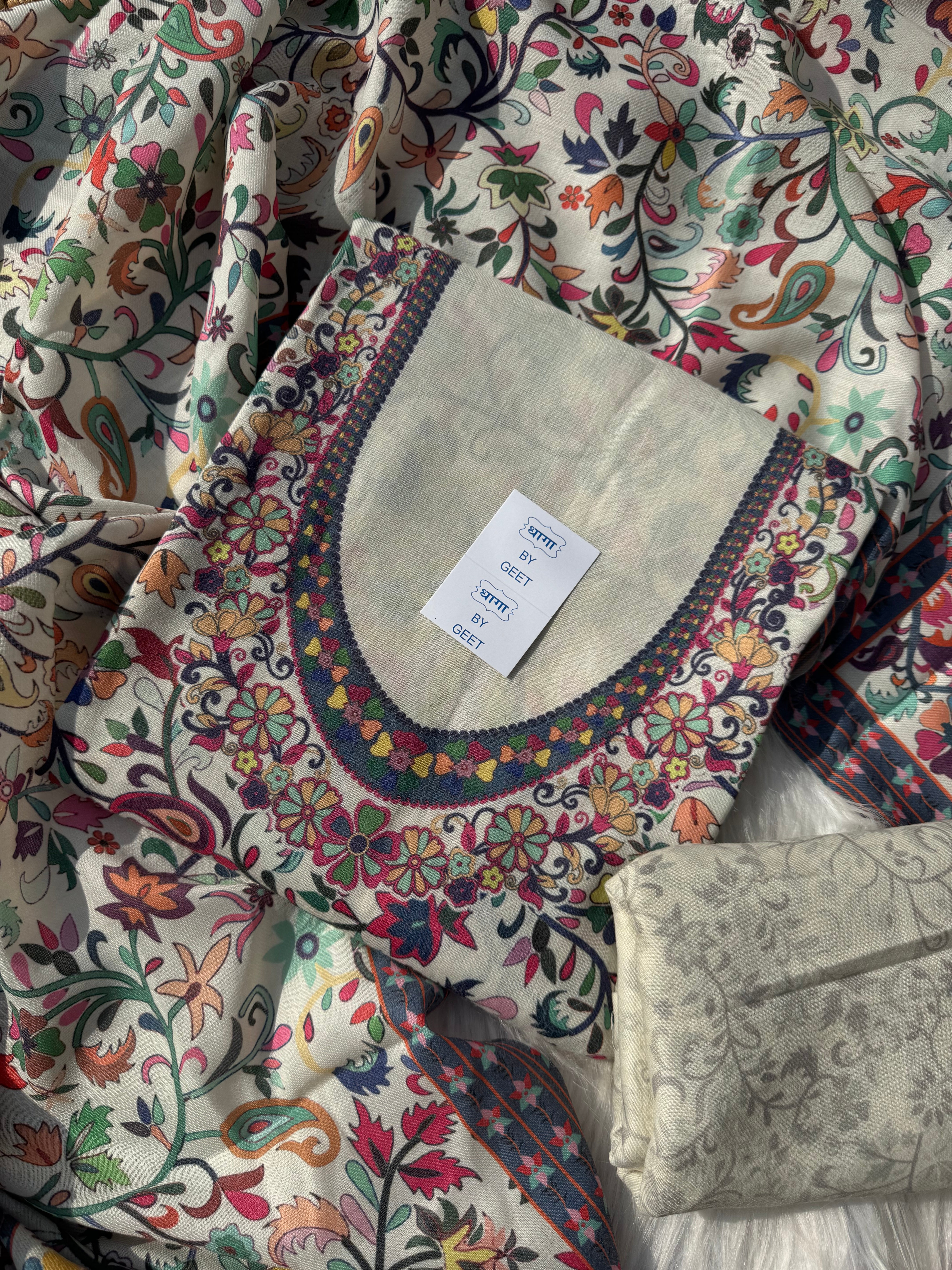 Meher pure pashmina suit set