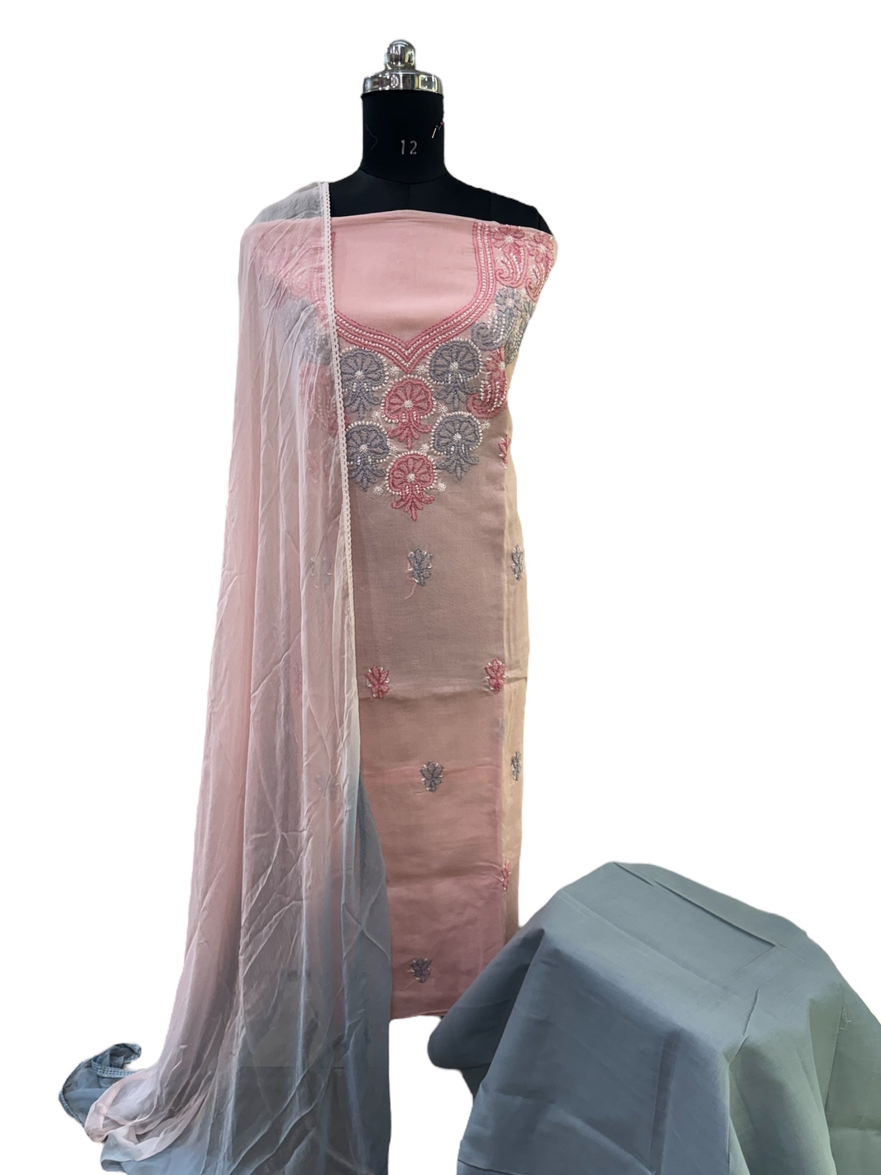 Rubaab cotton lucknowi suit set