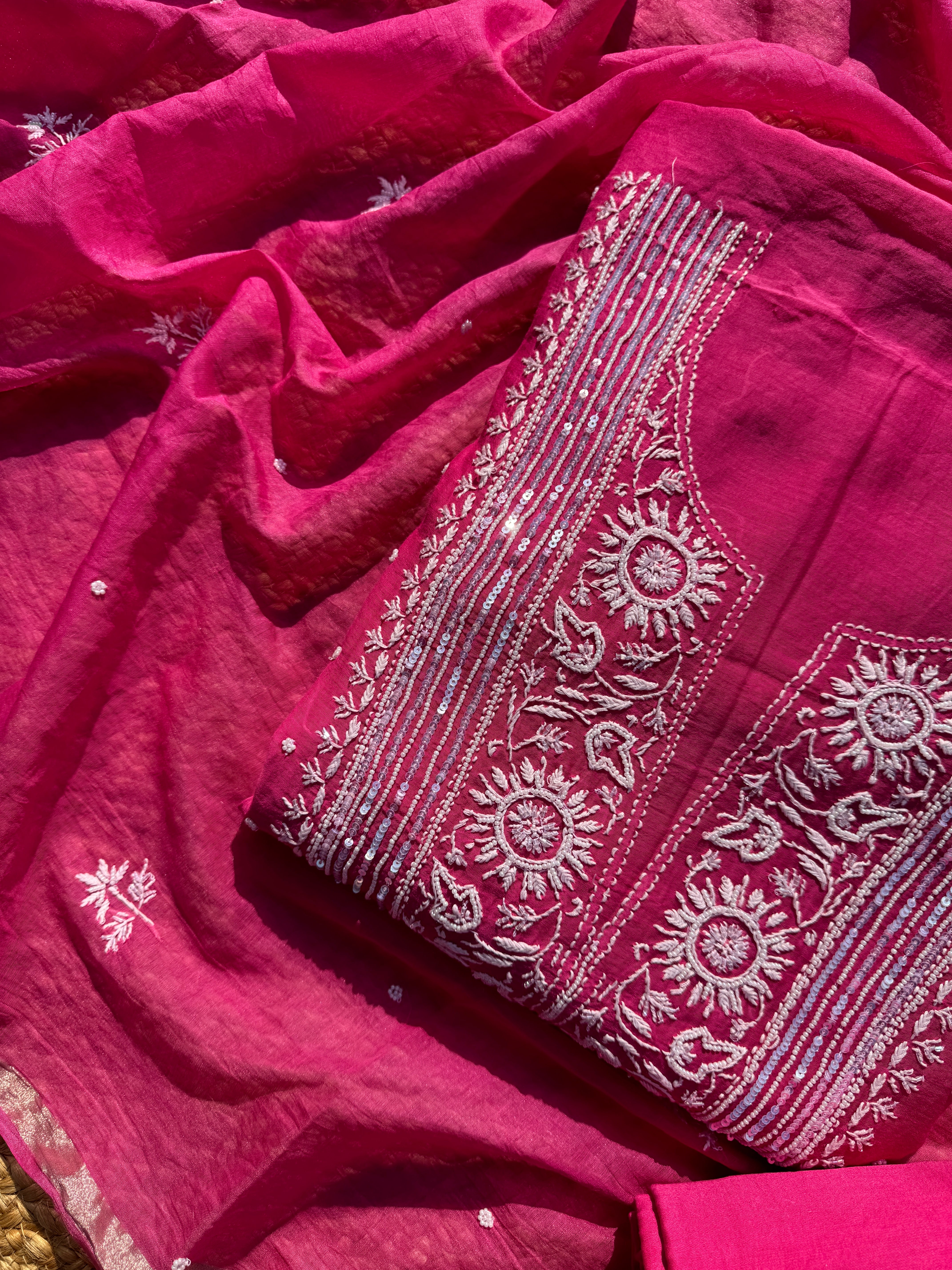 Mehr pure mul Lucknowi suit set