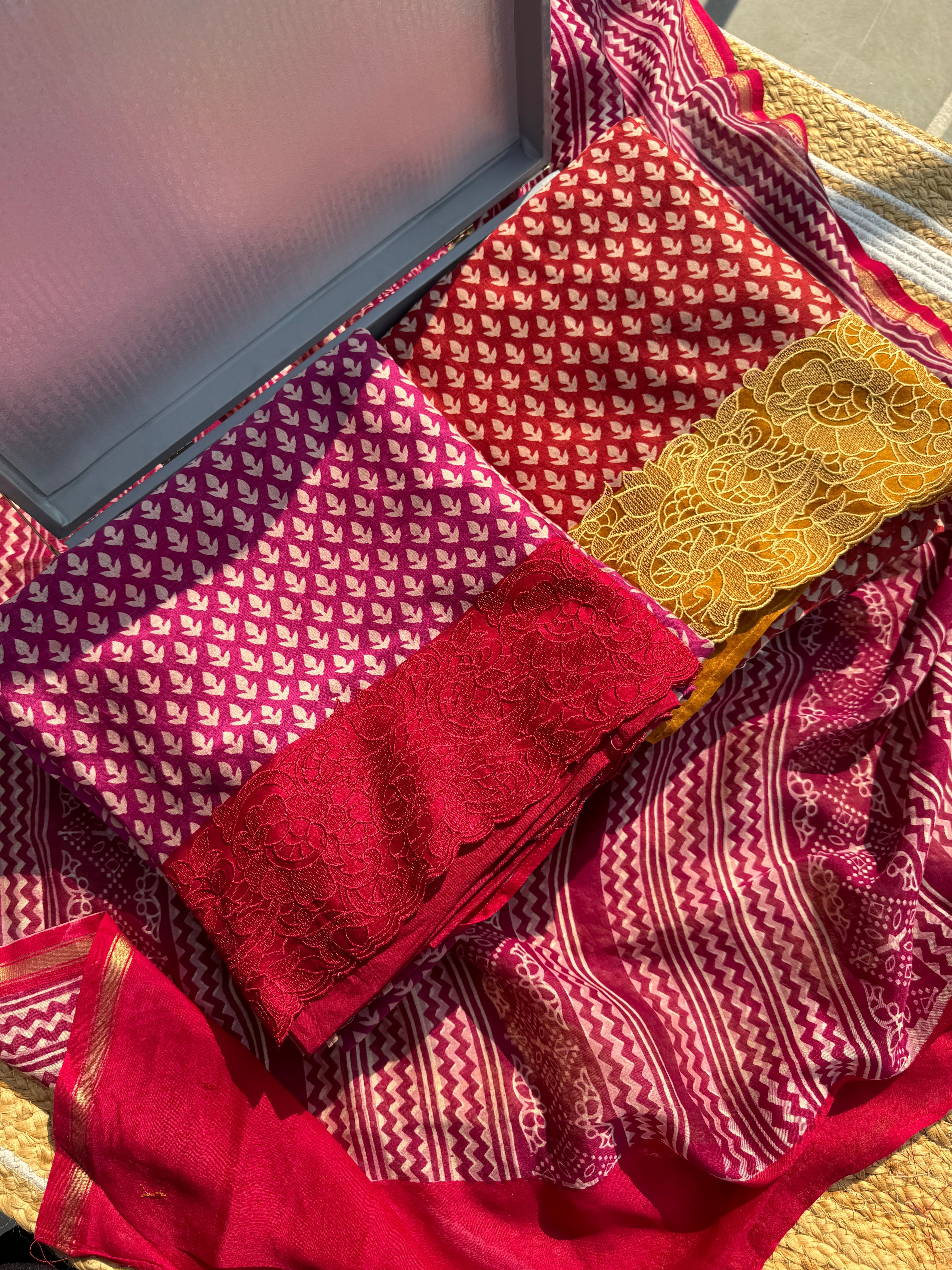 Anokhi pure Maheshwari suit set