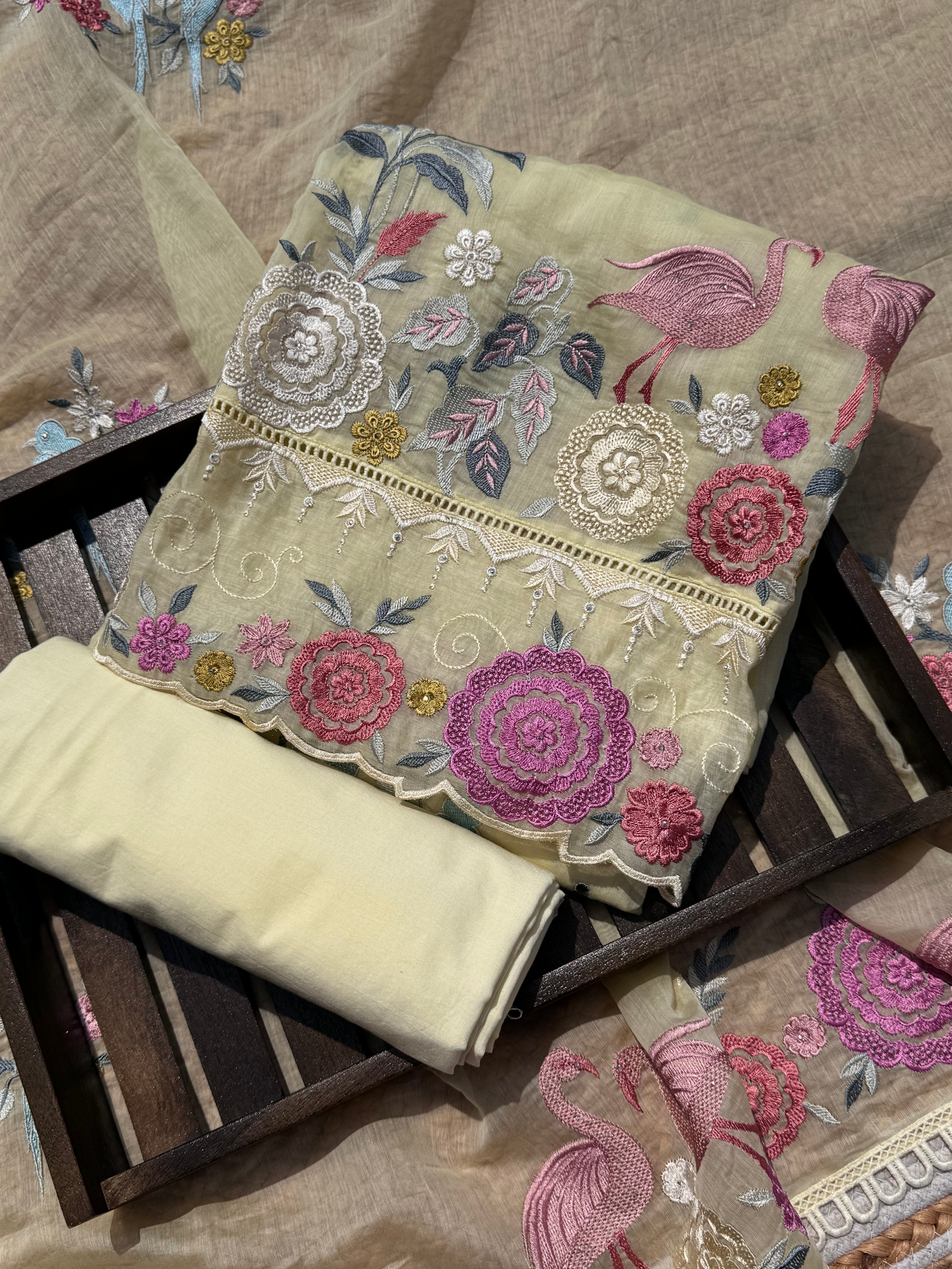 Pastel paradise pure Mulmul suit set