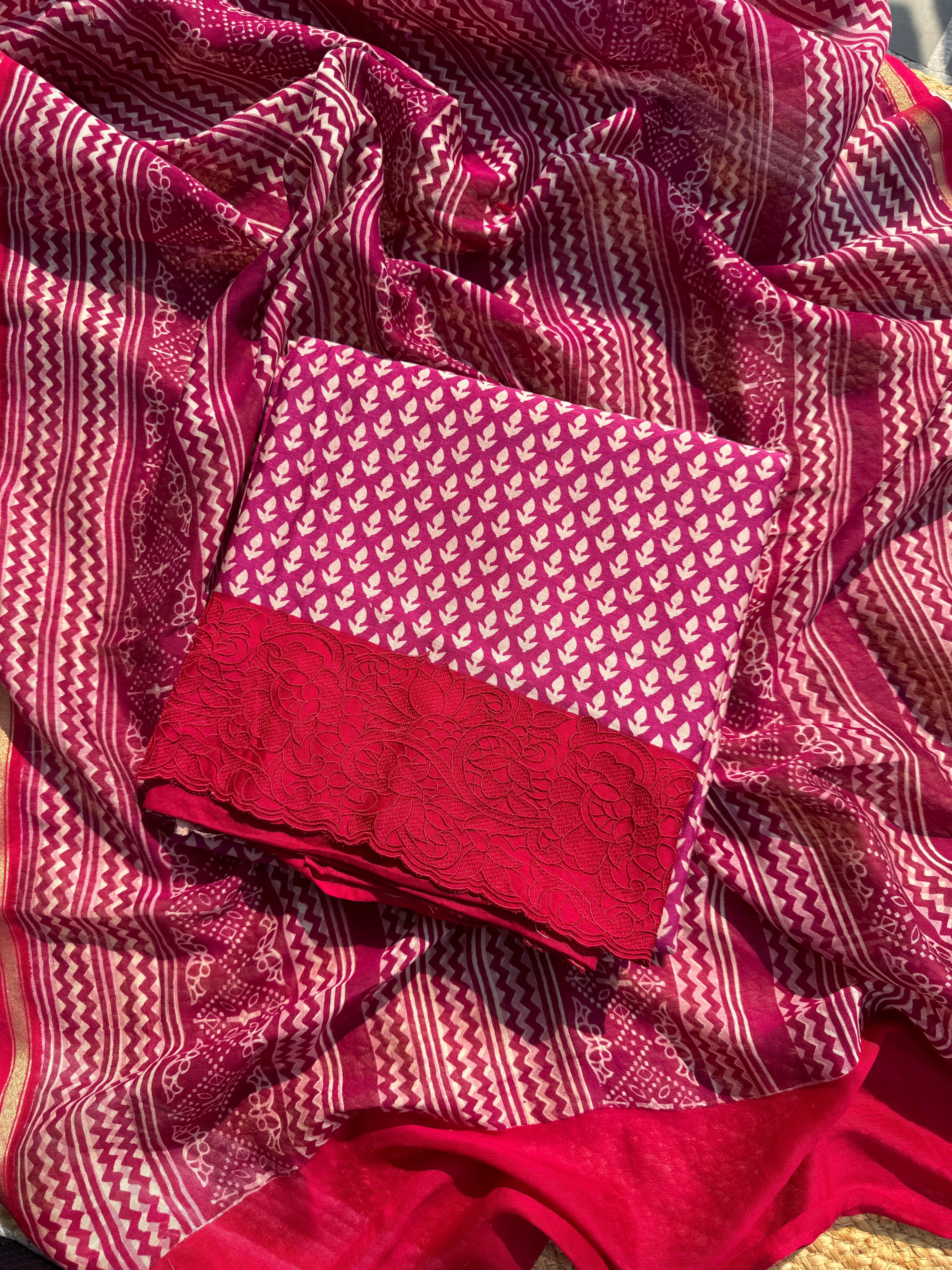 Anokhi pure Maheshwari suit set