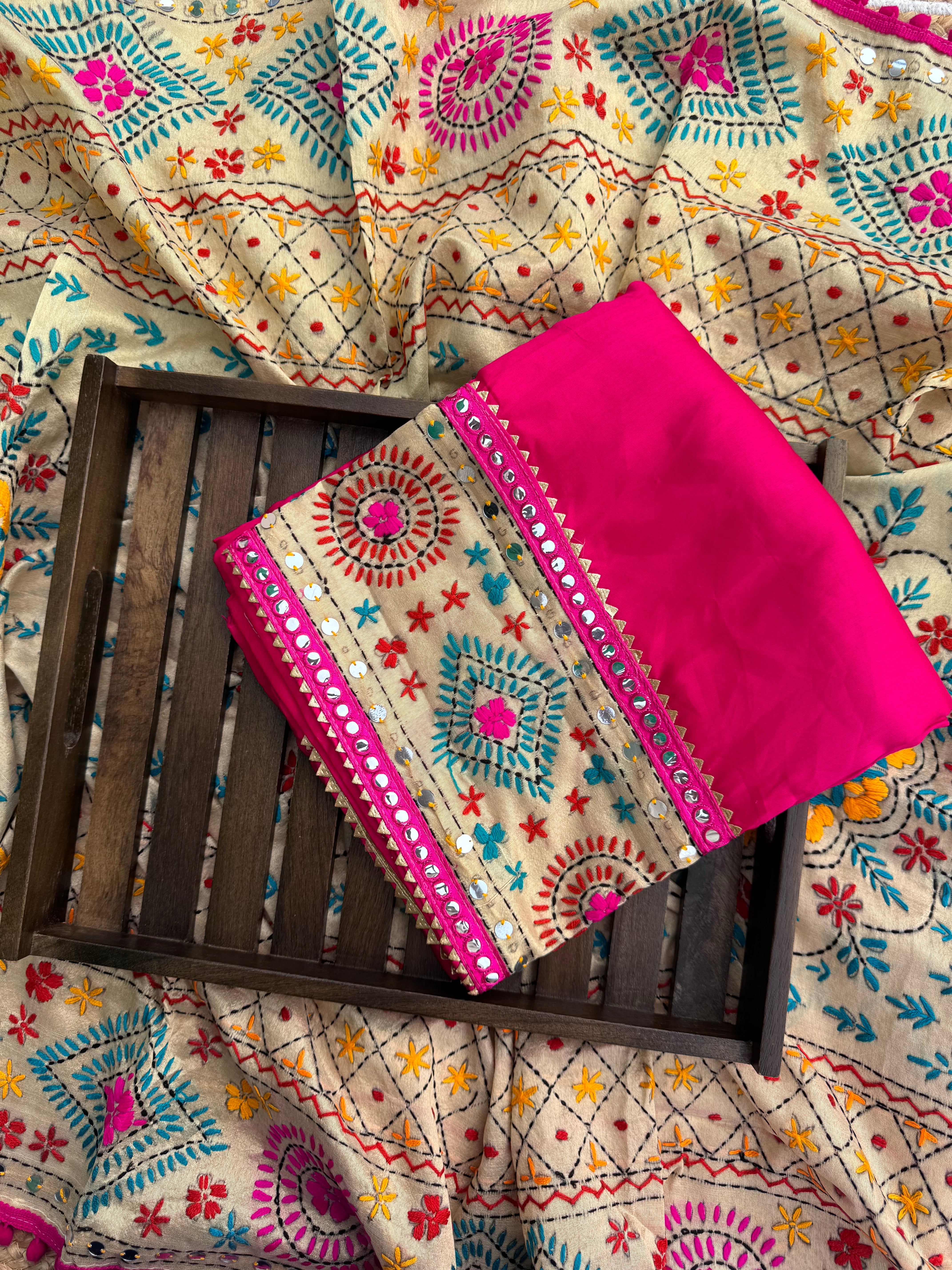 Phulkari cotton suit set