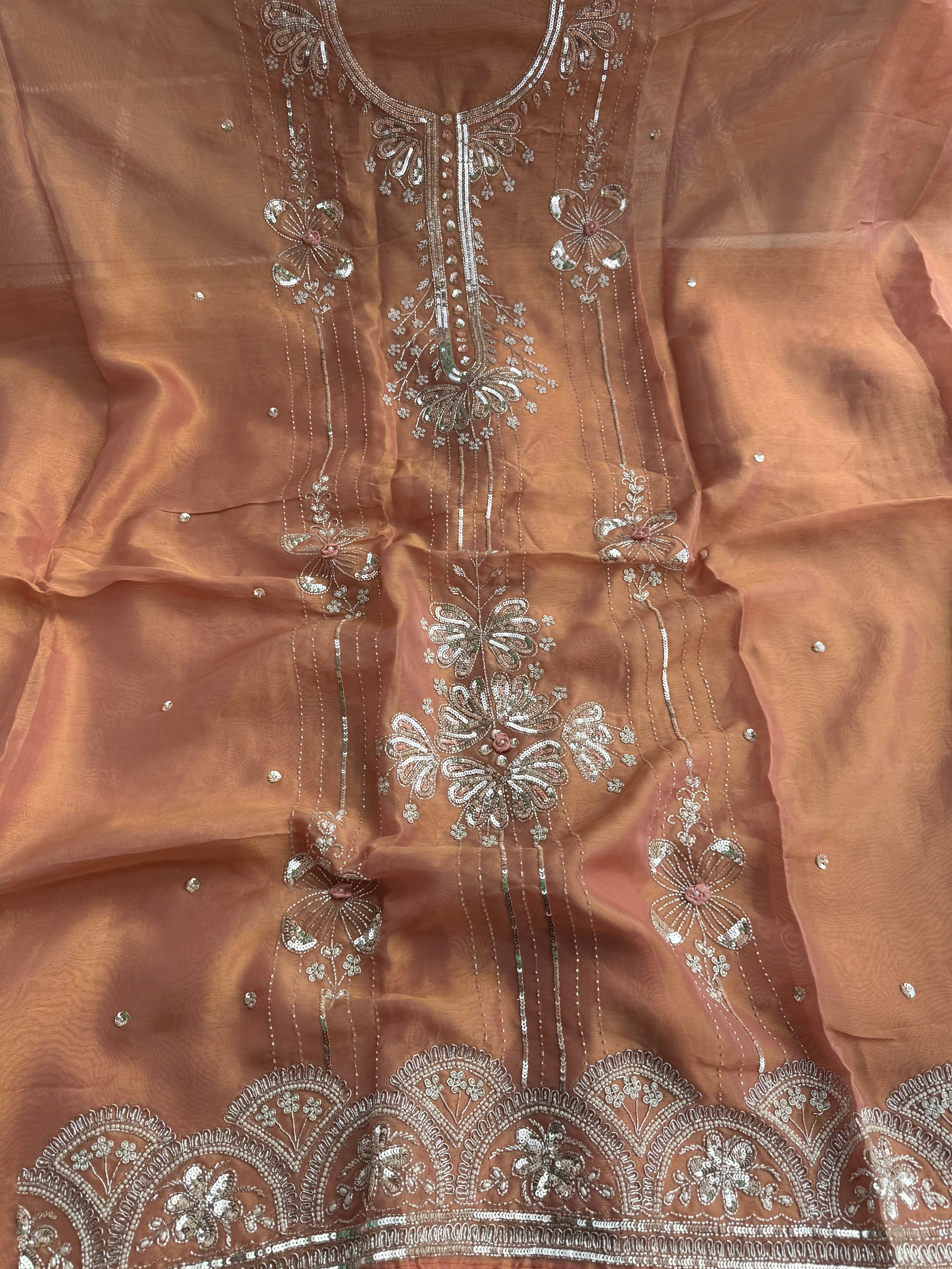 Chaand tissue hand embroidered suit set