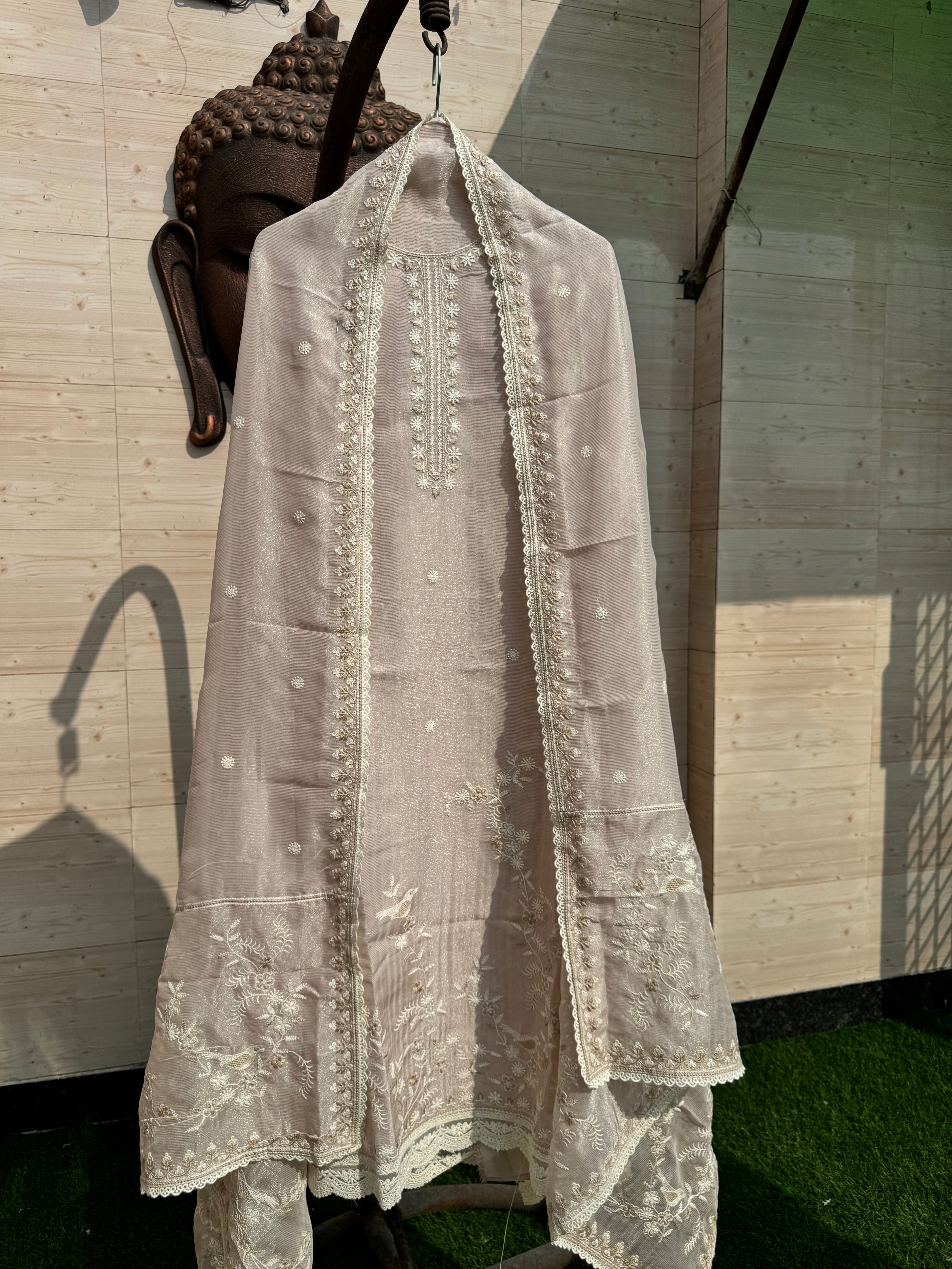 Blush parsi work suit set