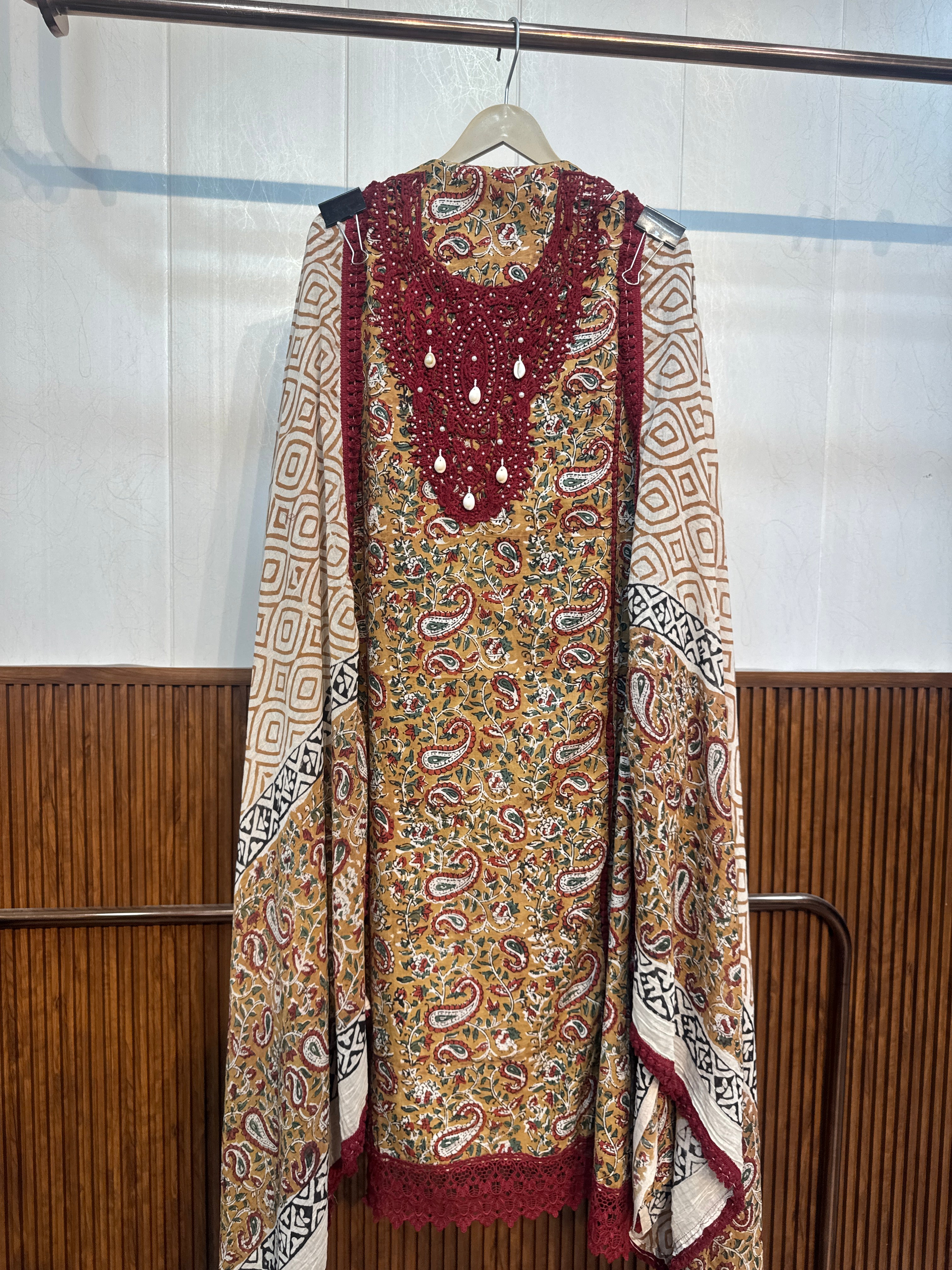 Pure cotton ajrakh suit set