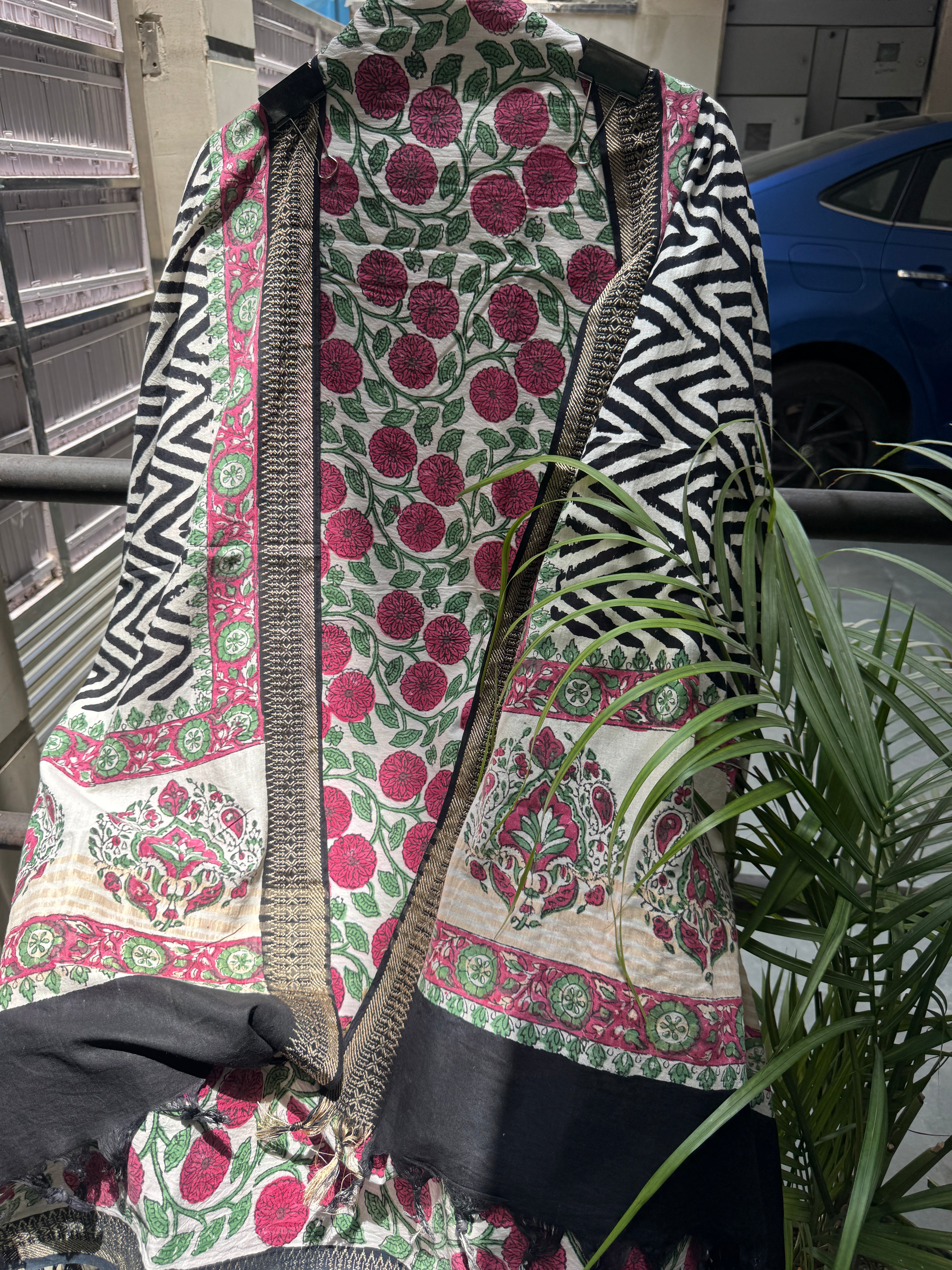 Rose noir cotton suit set