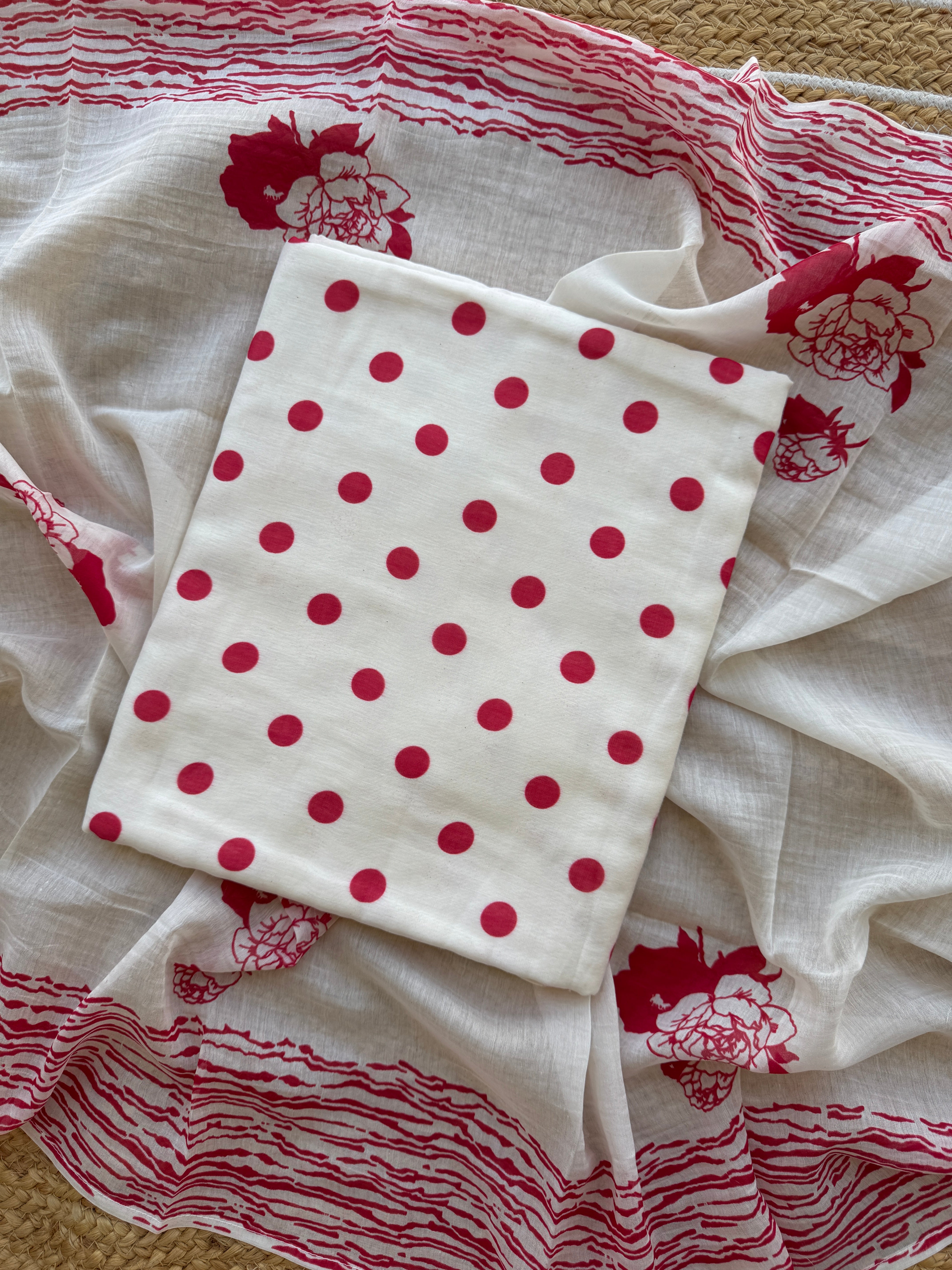 Polka pure mul cotton suit set