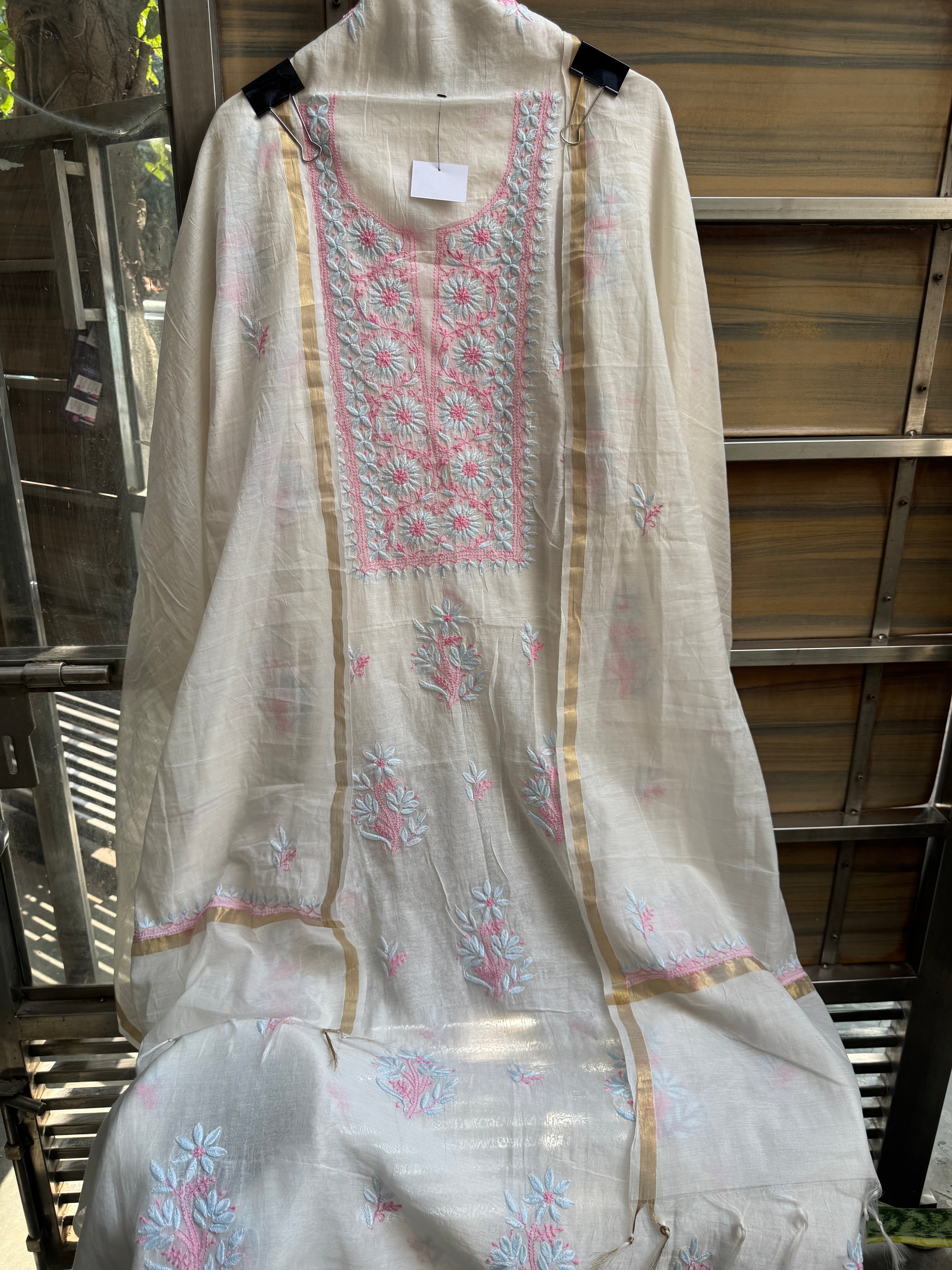 Nira pure mul Lucknowi suit set