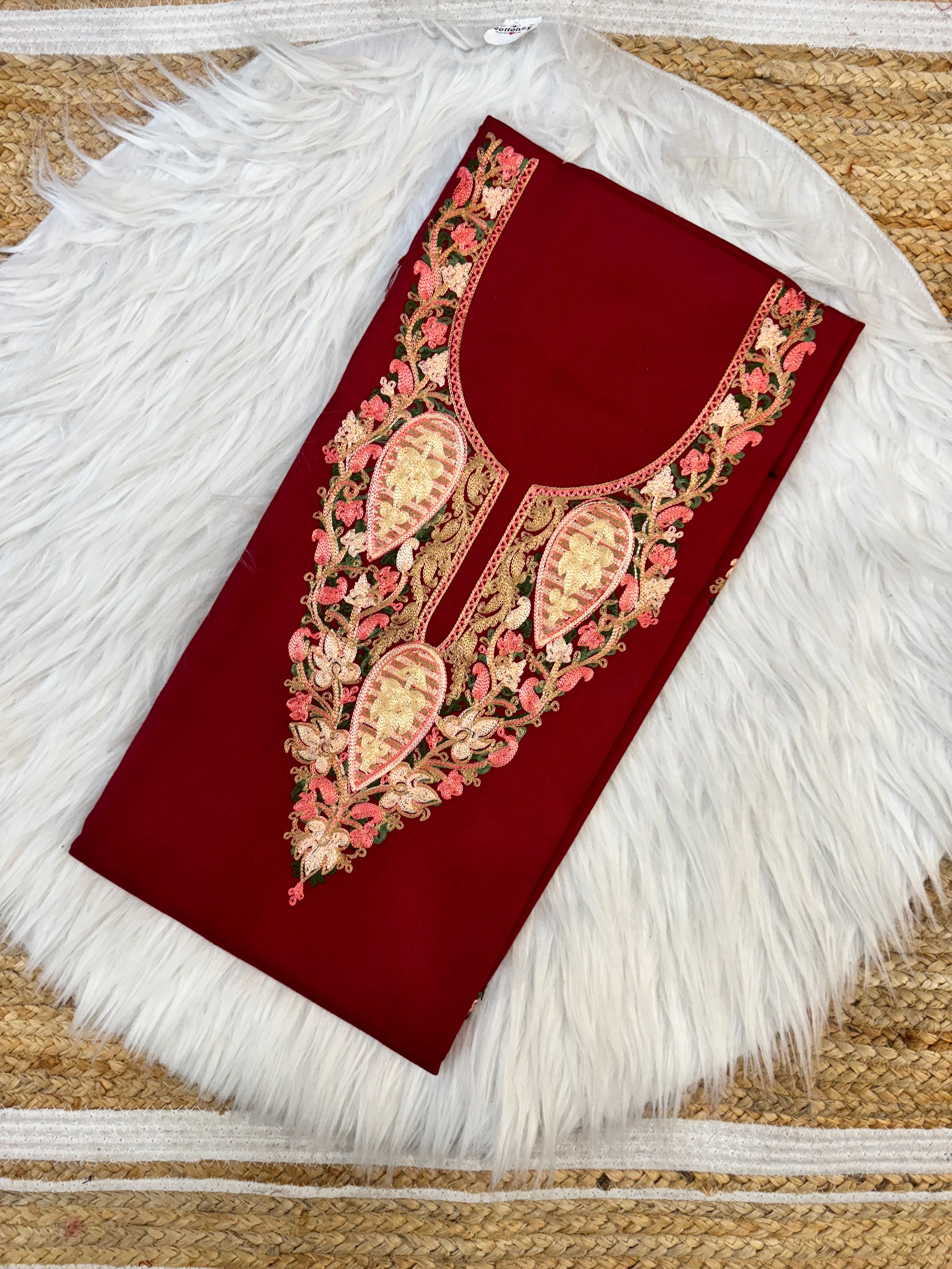 Saira pashmina Kashmiri embroidered co-ord sets