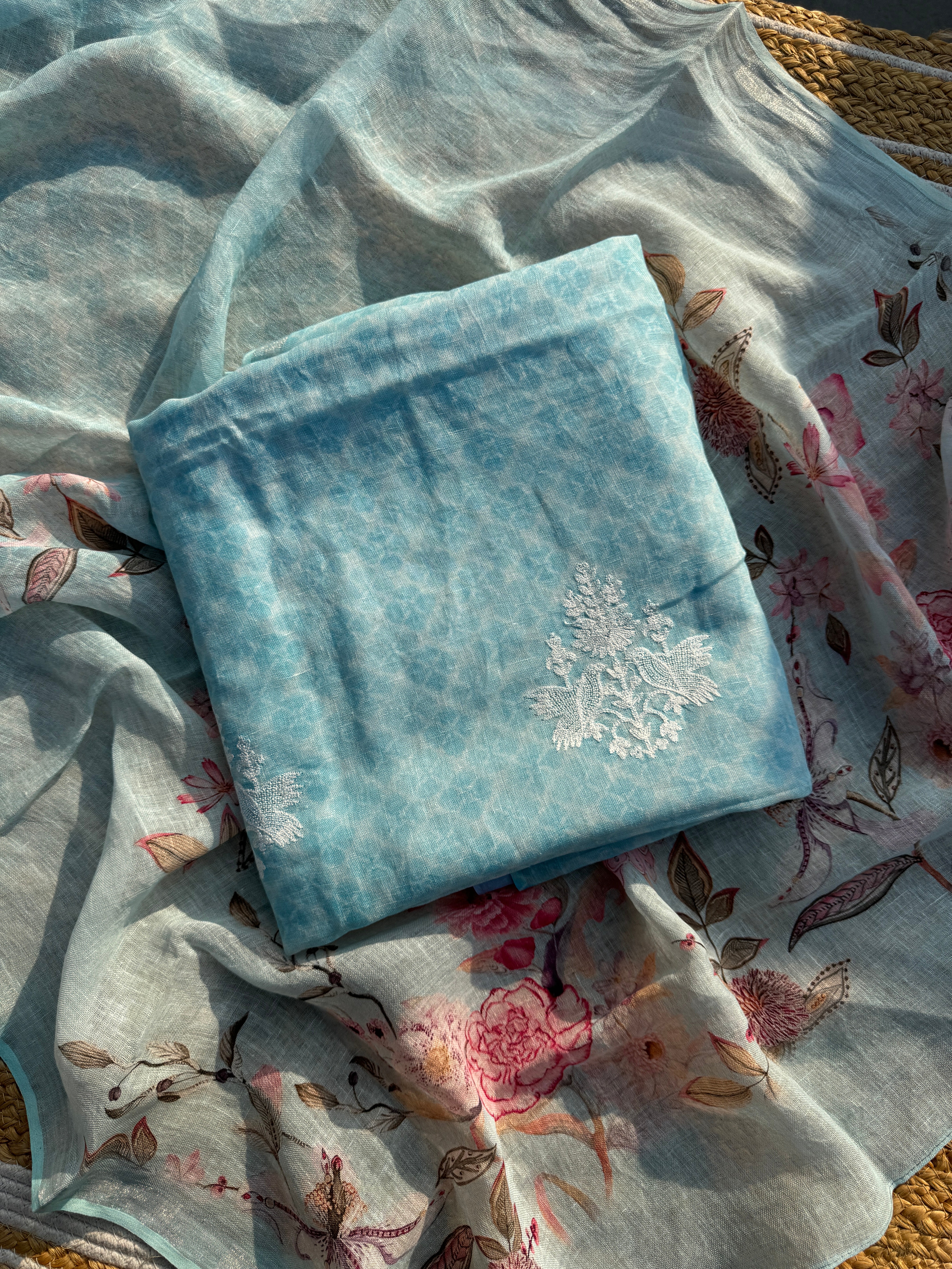 Azure Linen Suit set