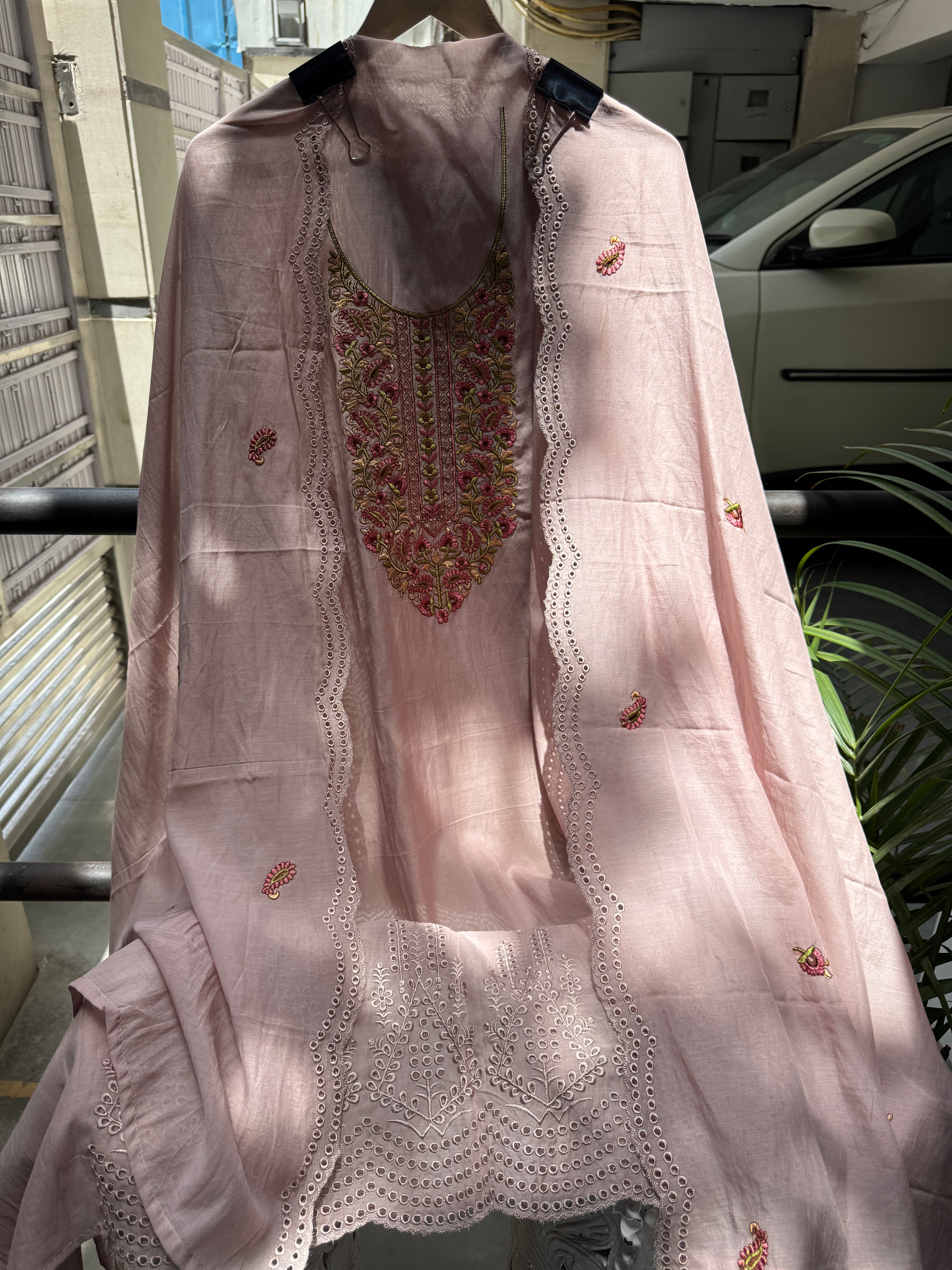 Blush cotton suit set