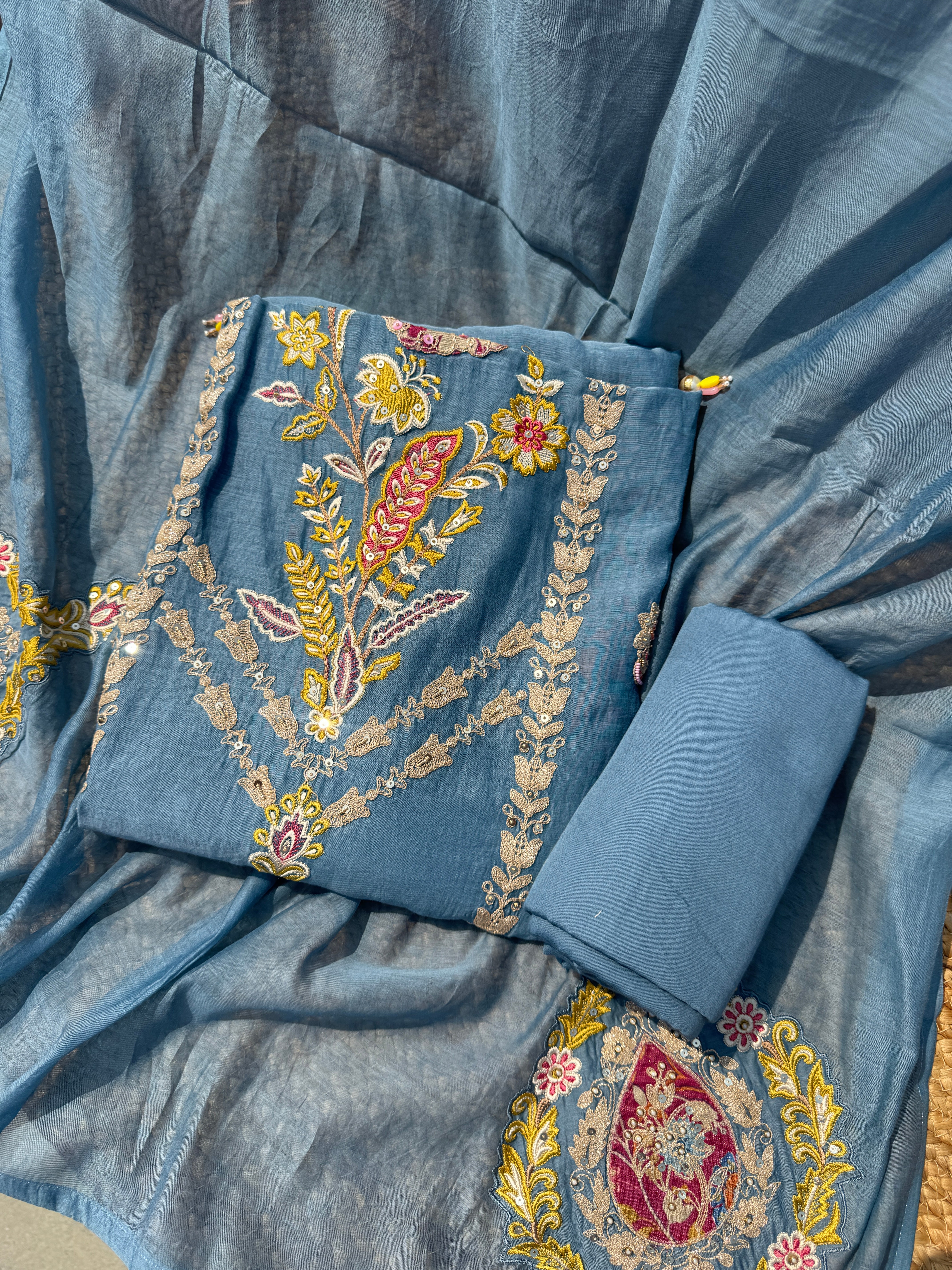 Mehfil pure mul suit set