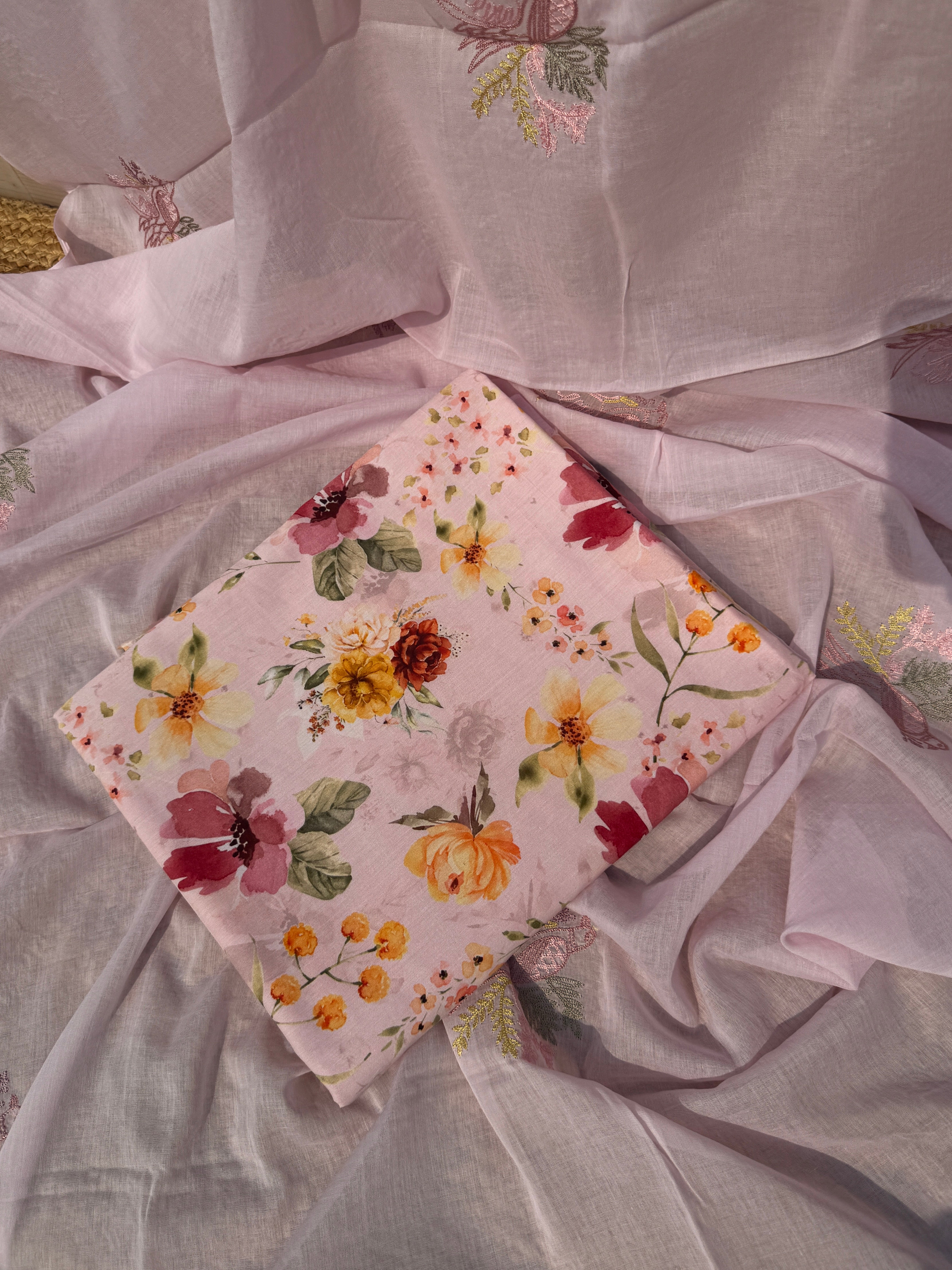 Blossom lawn cotton suit set