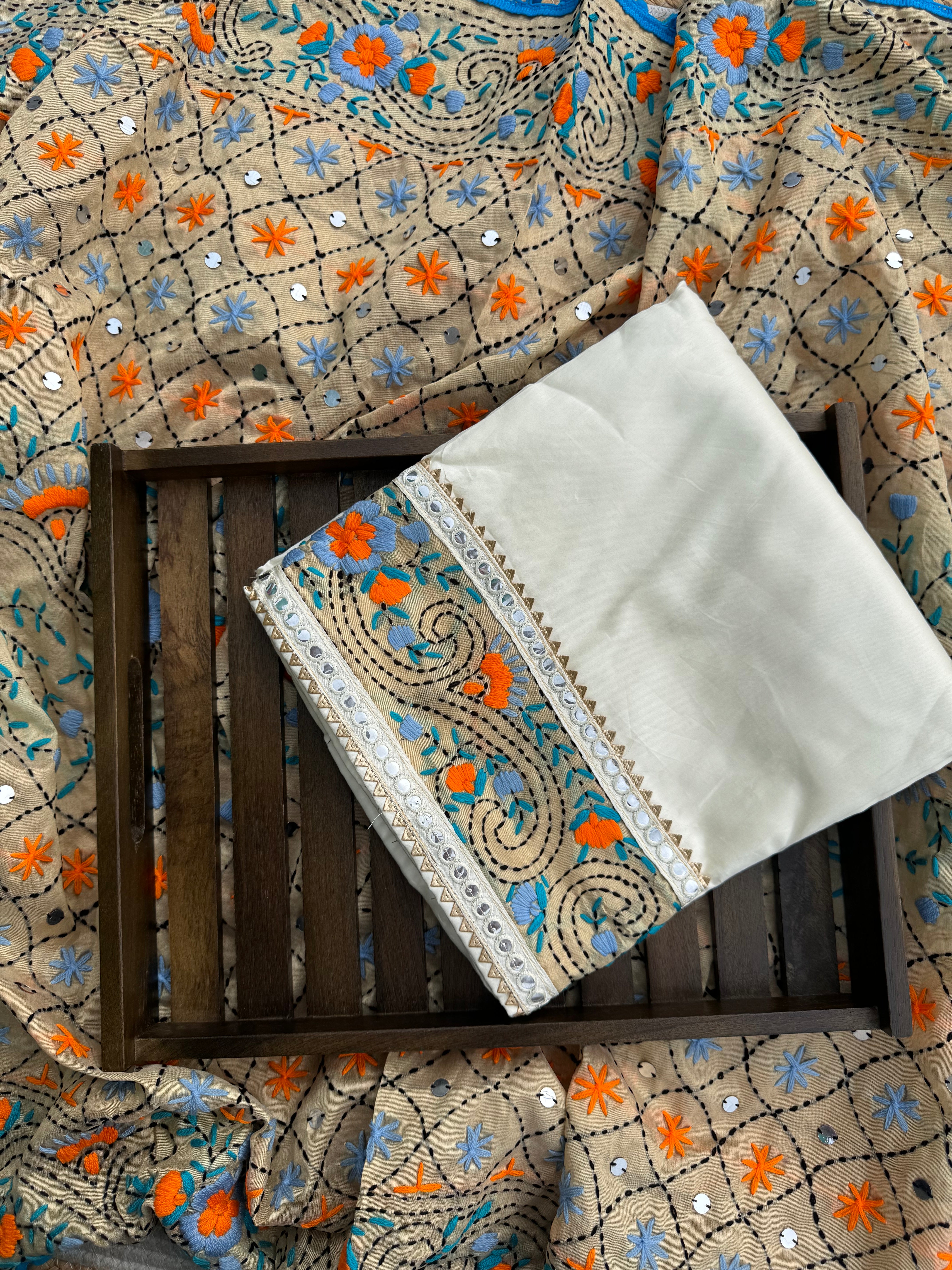Phulkari cotton suit set