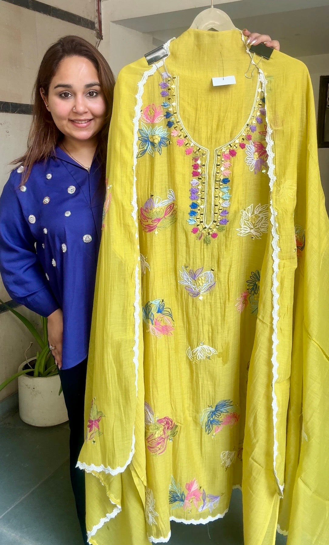 Lime noor pure mul suit set