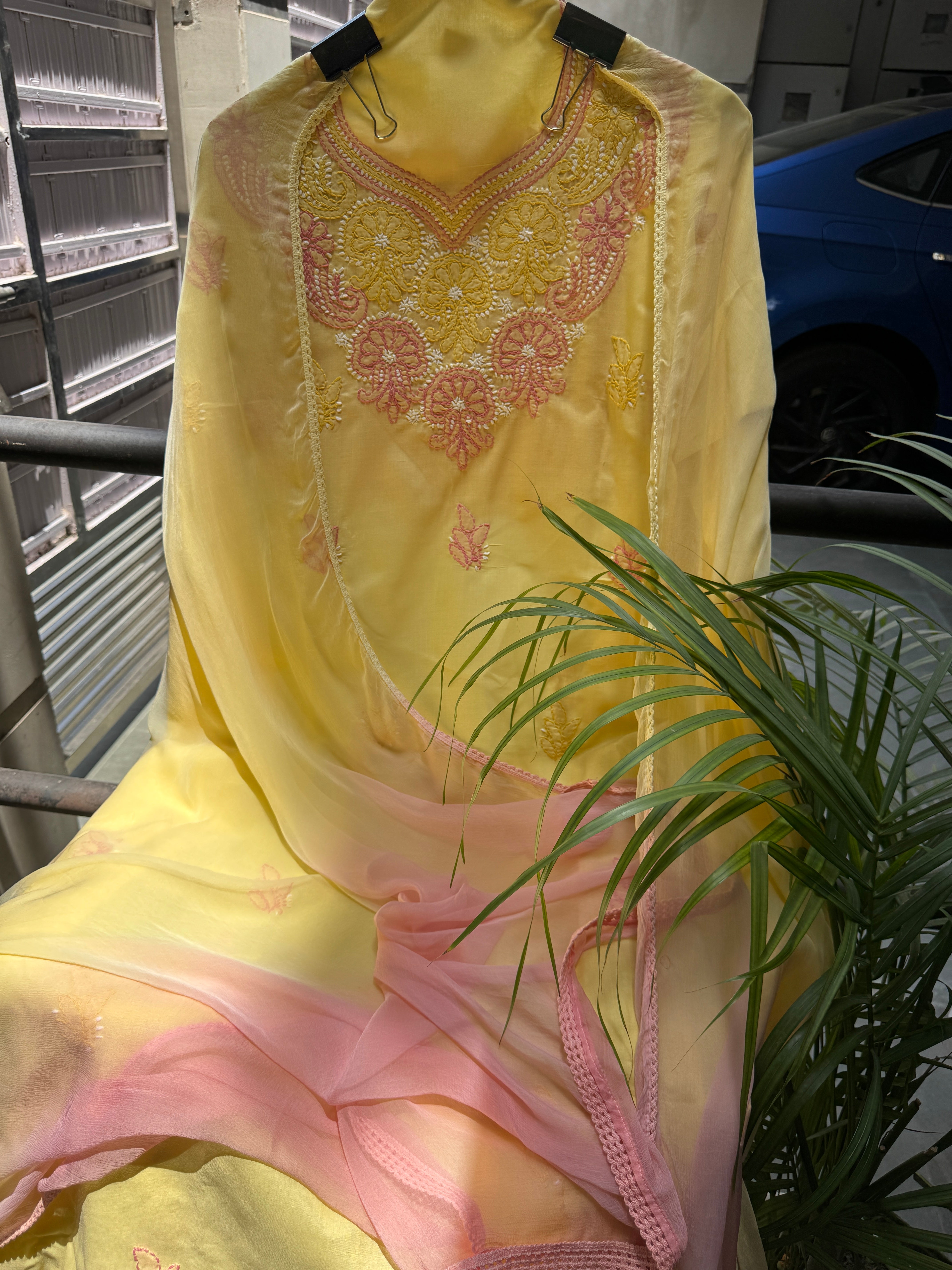 Lemon blush cotton suit set