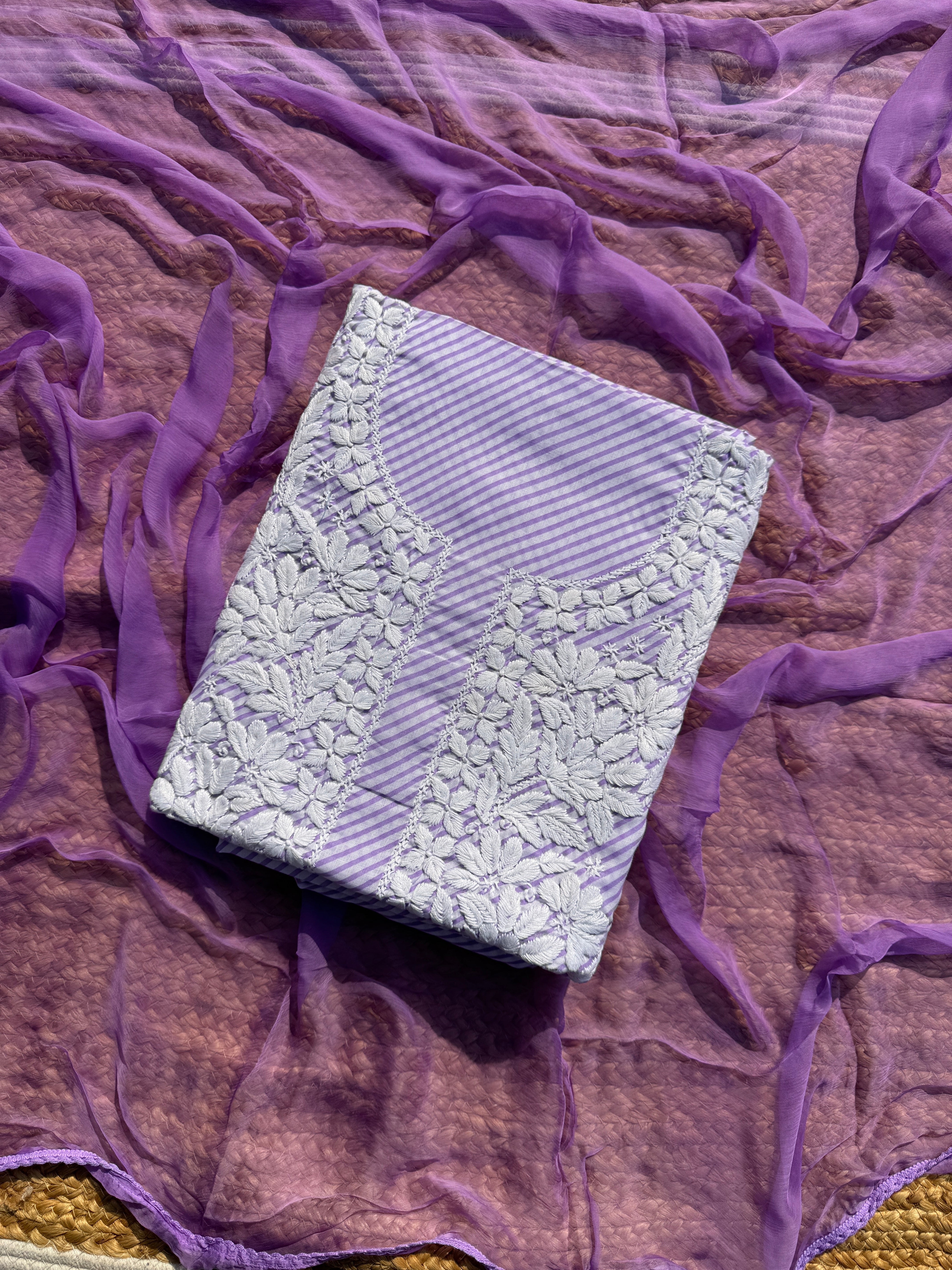 Zar cotton Chikankari suit set