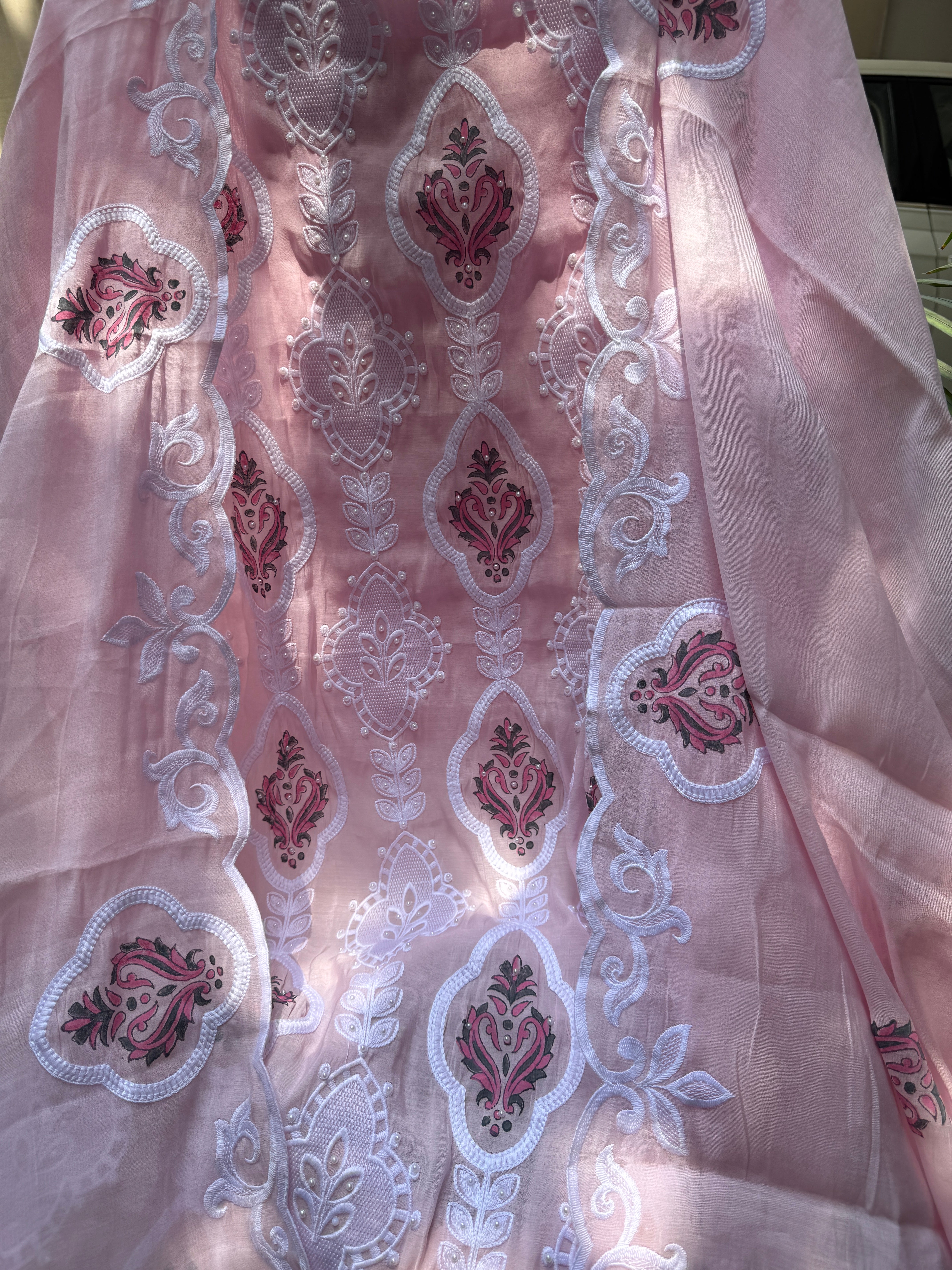 Blush cotton suit set