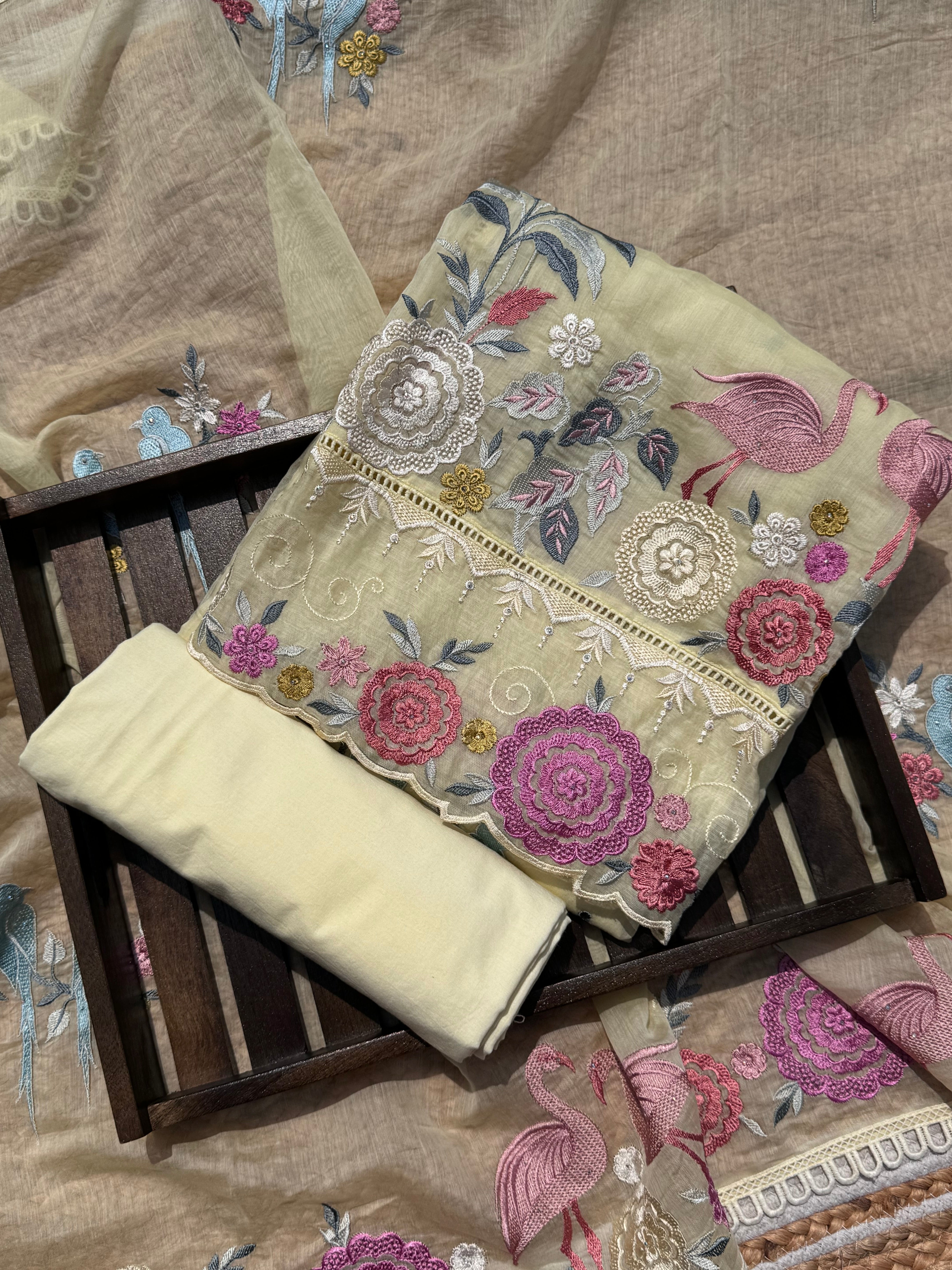Pastel paradise pure Mulmul suit set