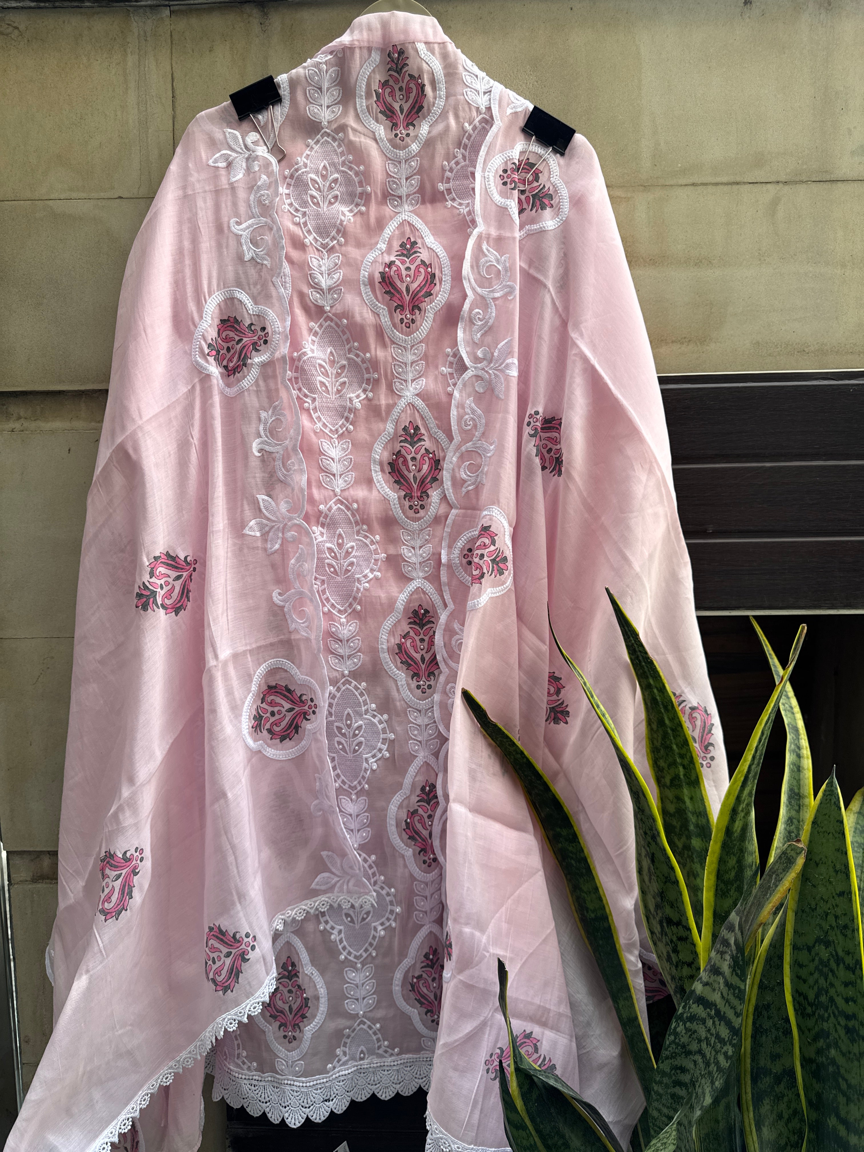 Blush cotton suit set
