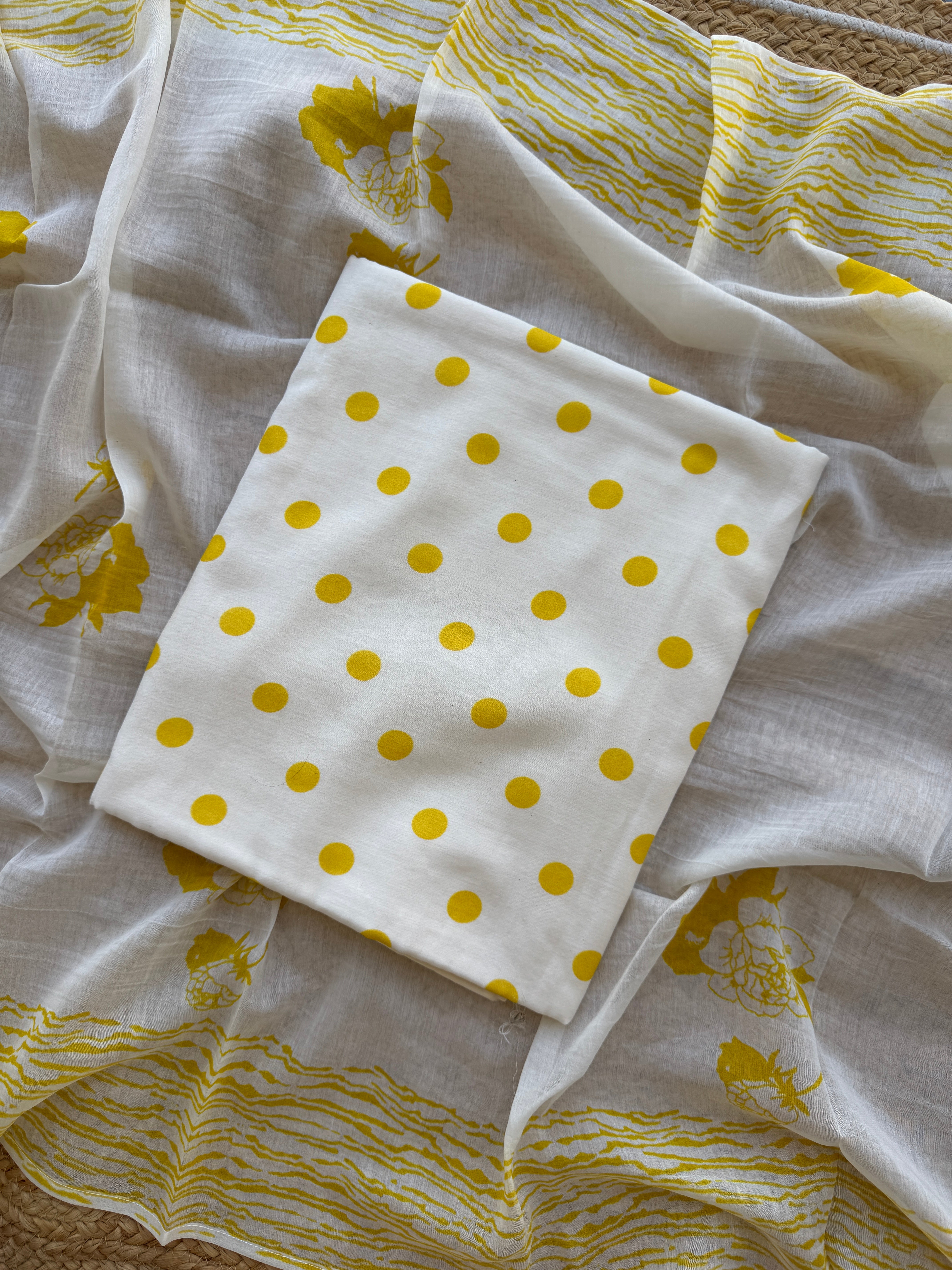Polka pure mul cotton suit set