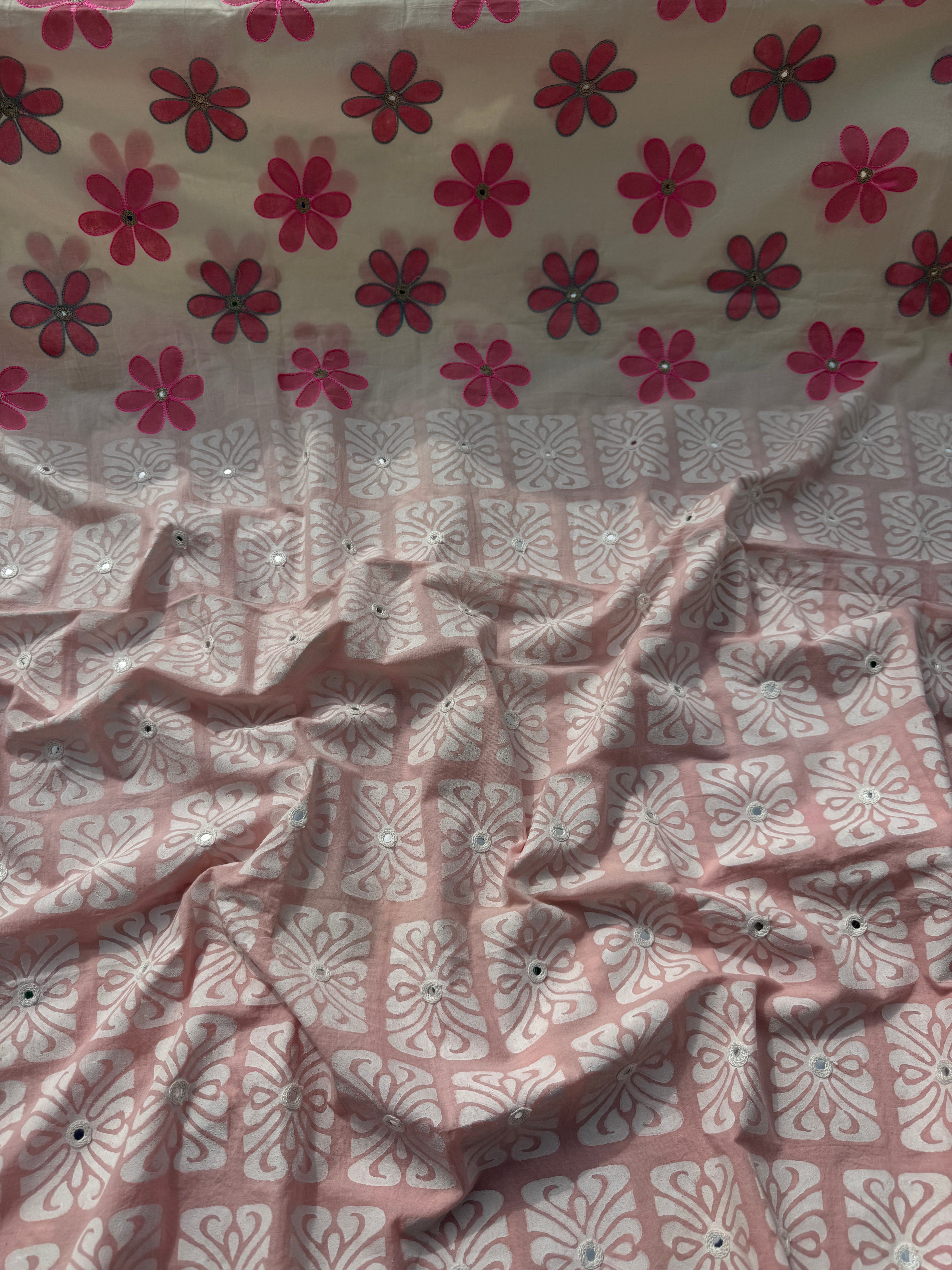 Blush petals cotton suit set