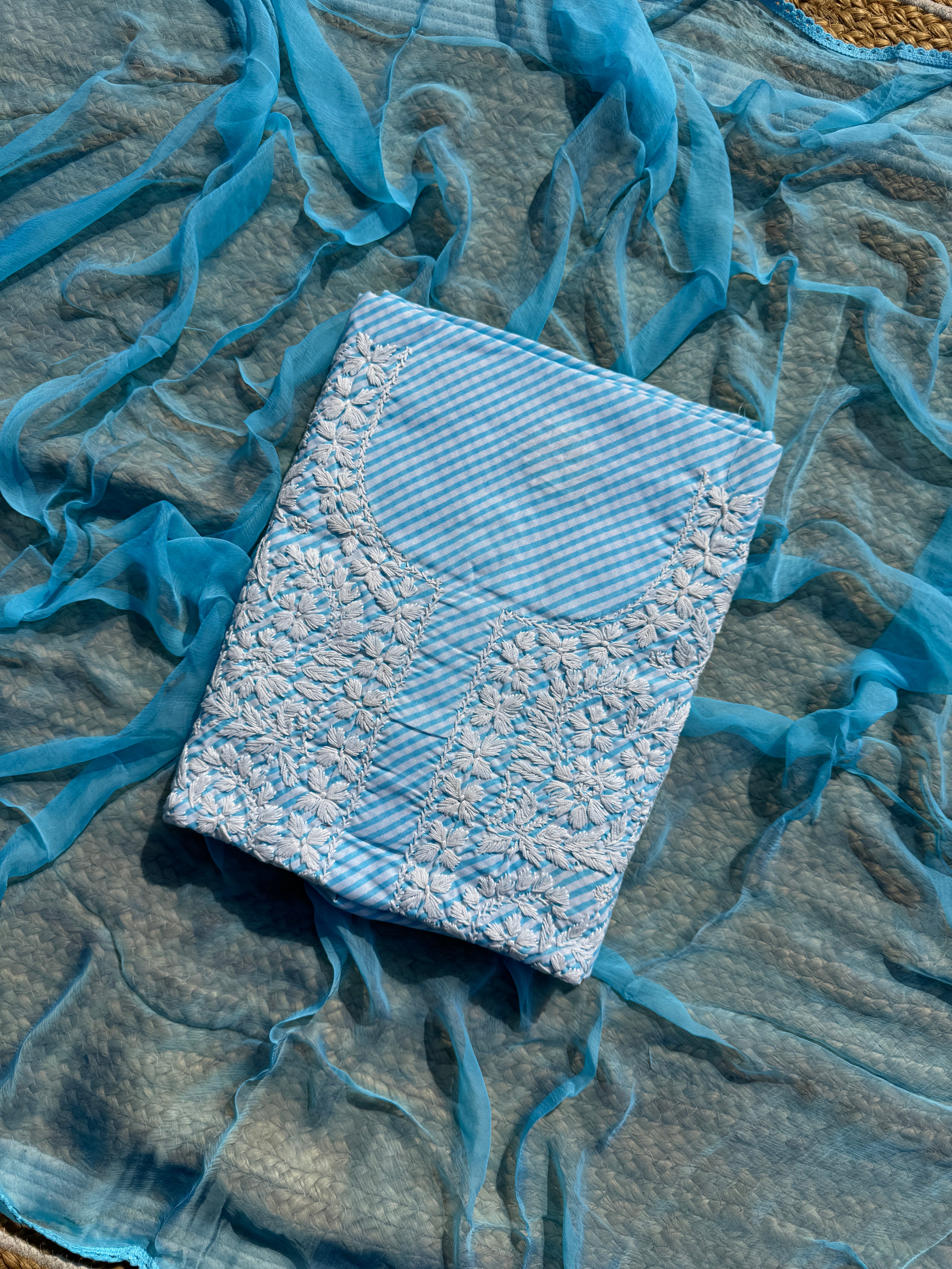 Zar cotton Chikankari suit set