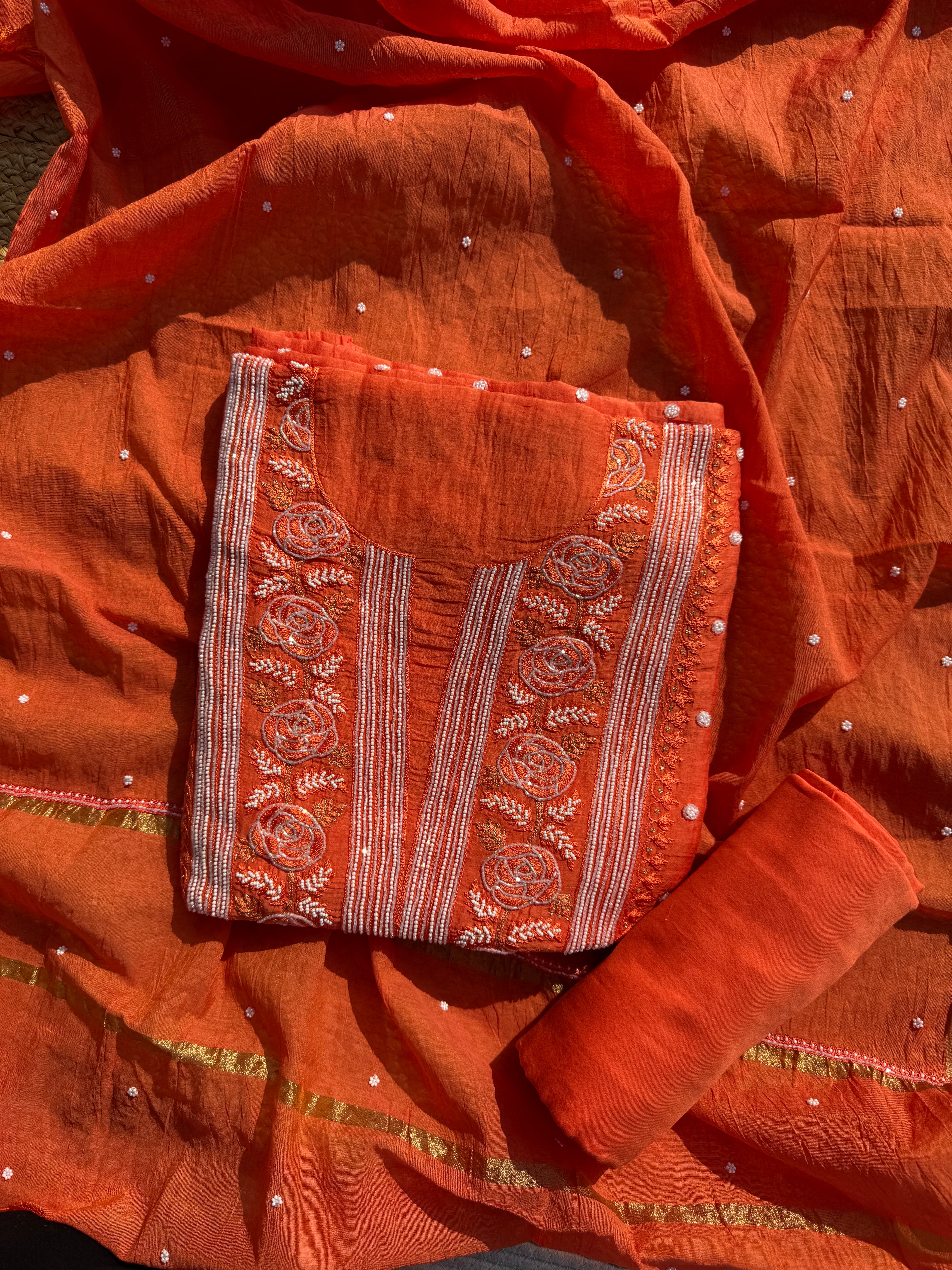 Abeer pure mul Chikankari suit set