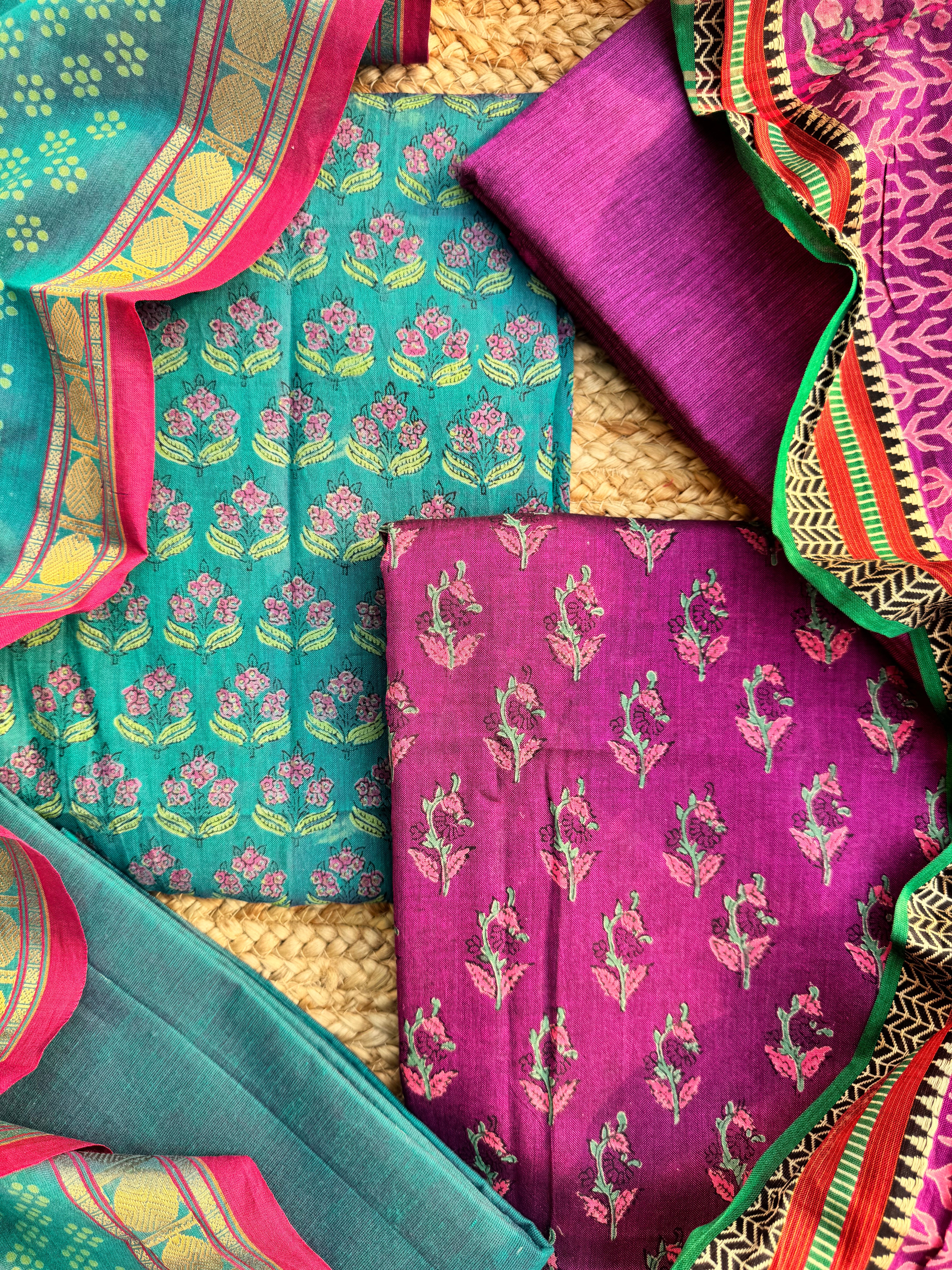 Sootra pure mangalgiri cotton suit sets