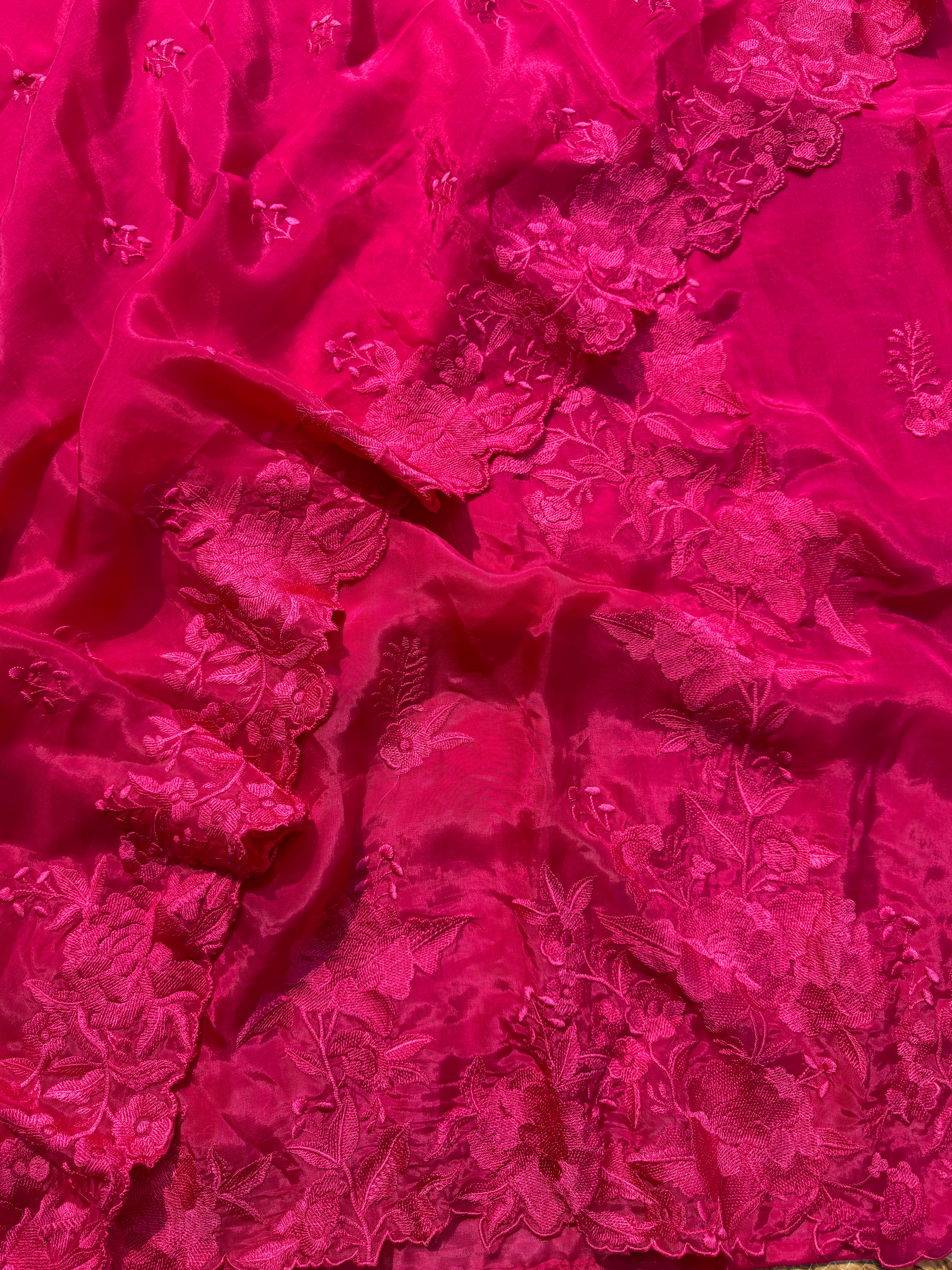 Rose organza suit set