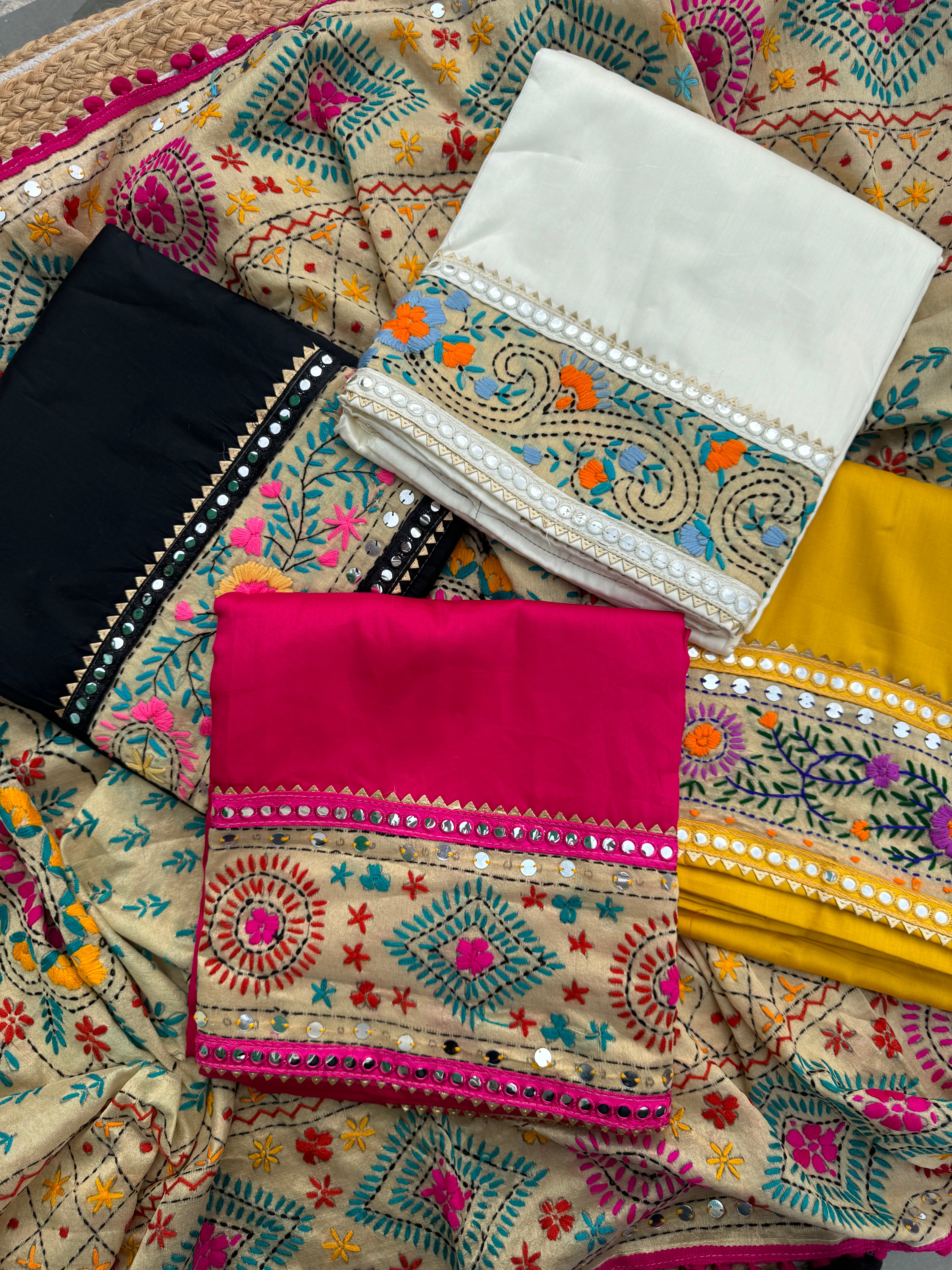 Phulkari cotton suit set