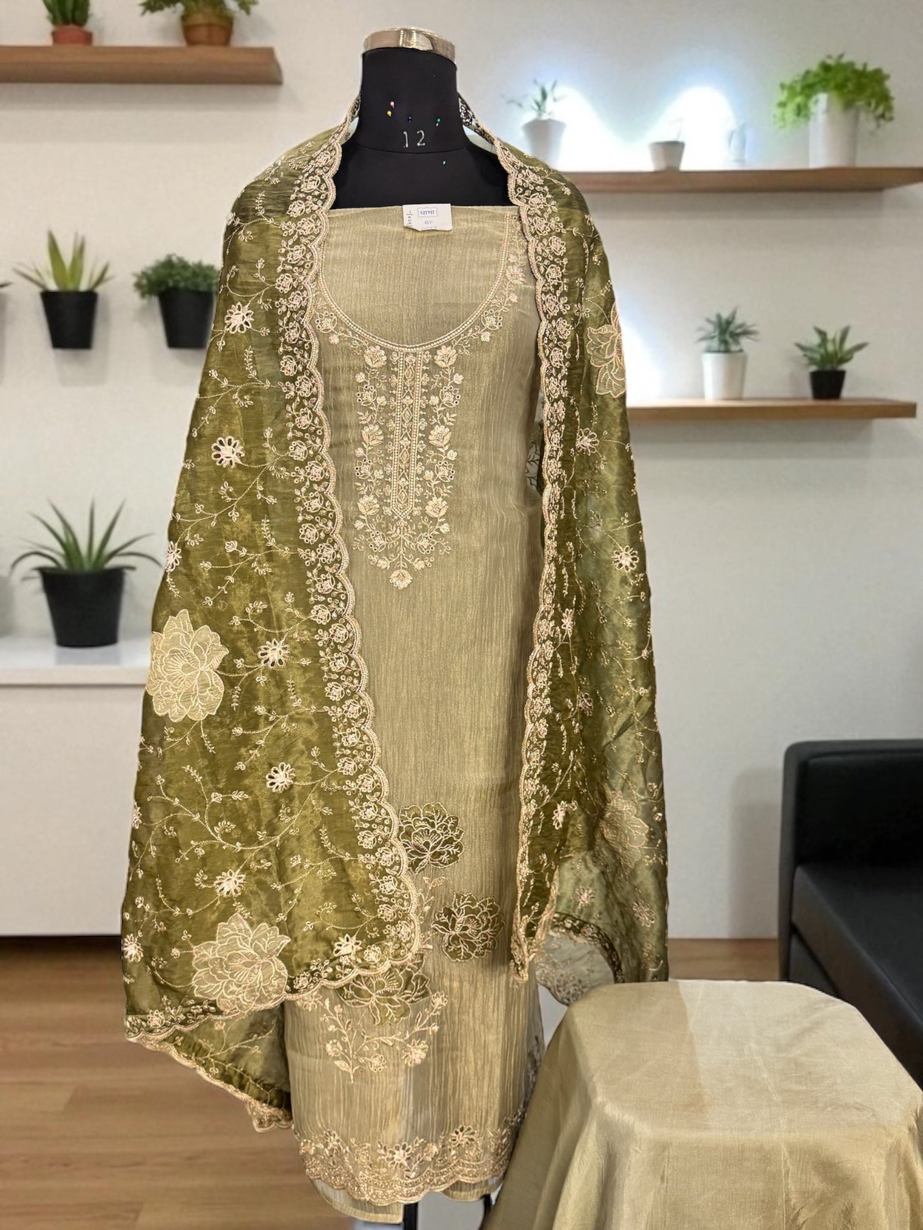 Olive crush suit set