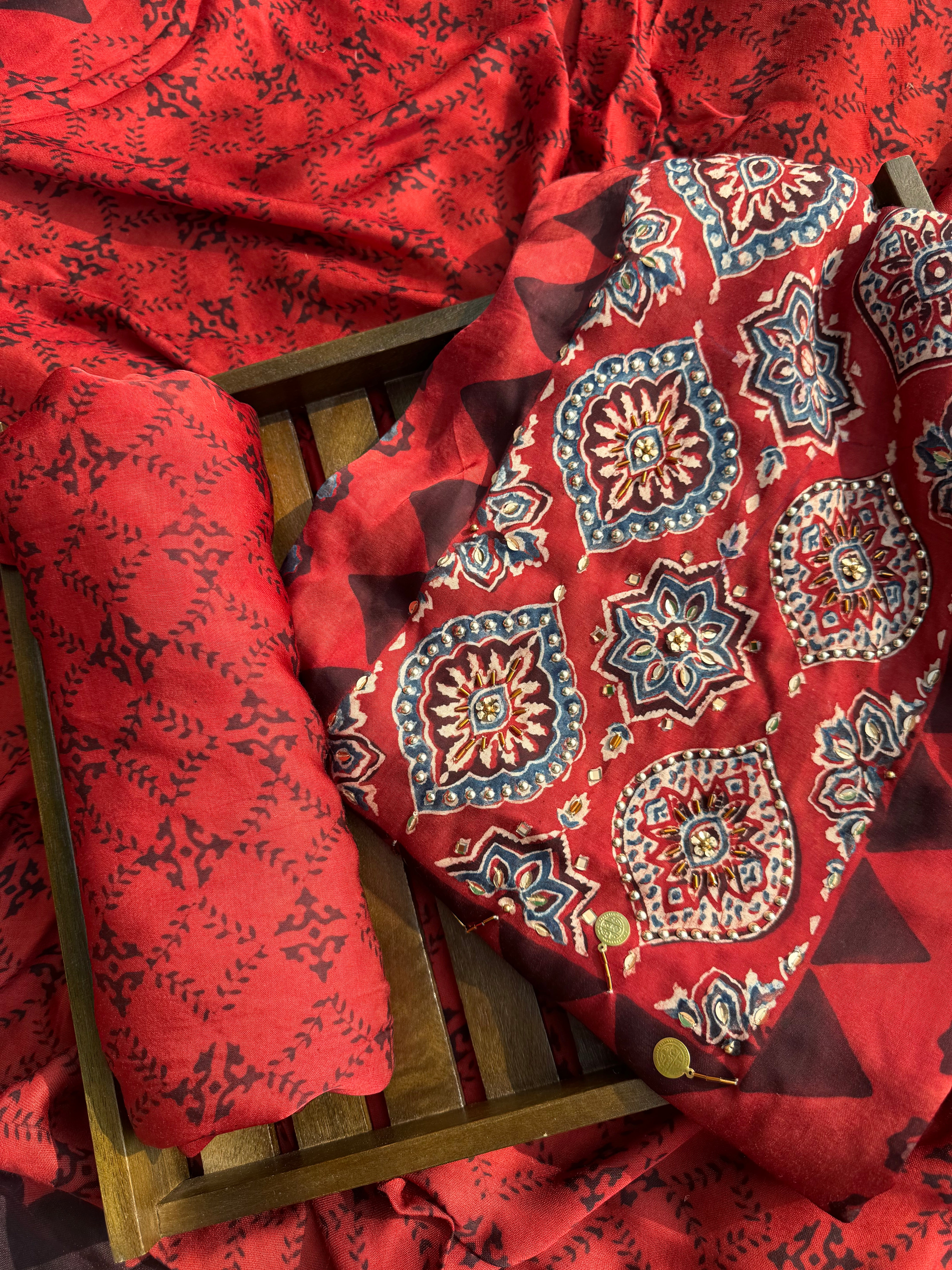 Ajrakh pure modal suit set