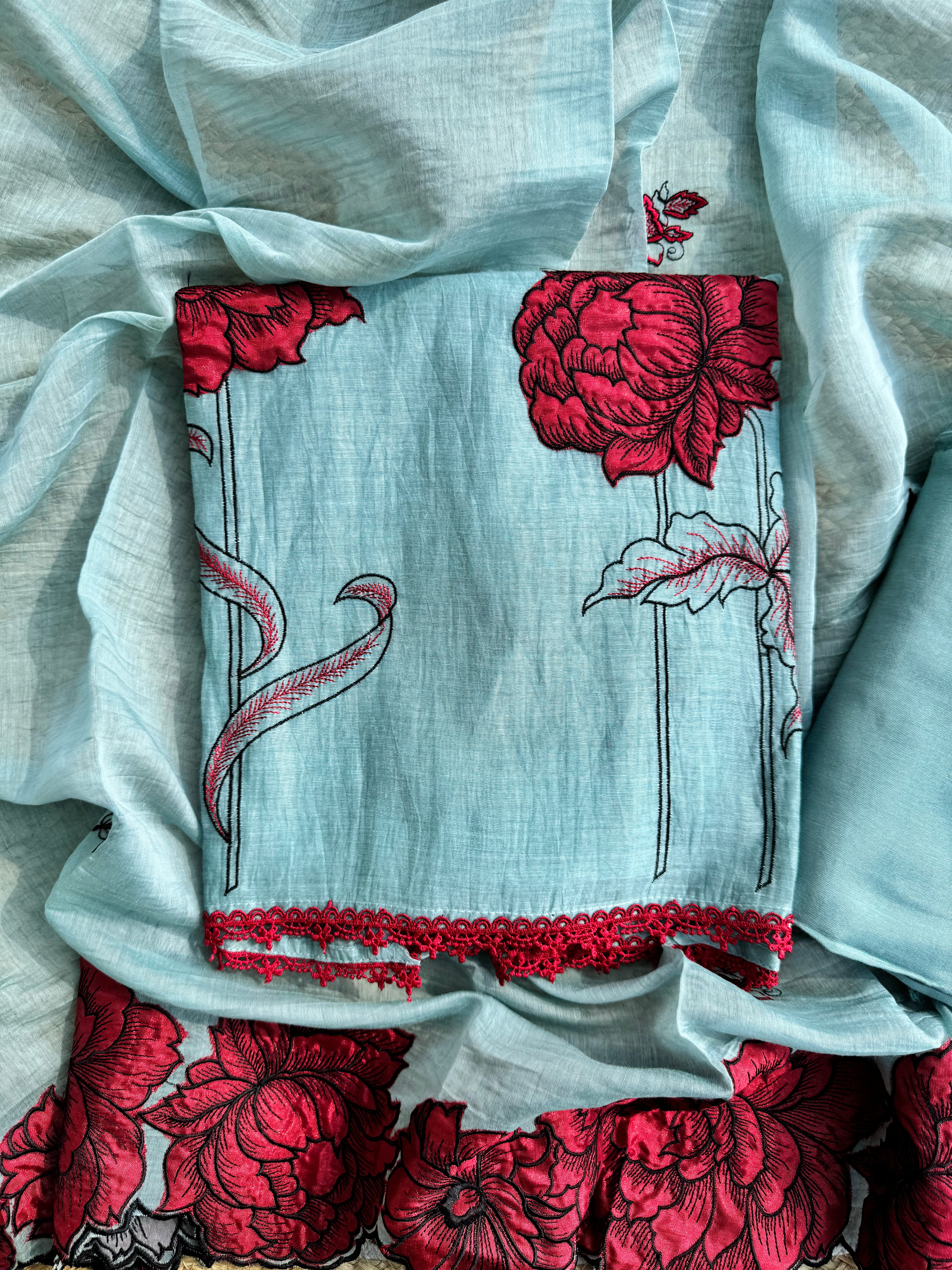 Bloom pure Mulmul suit set
