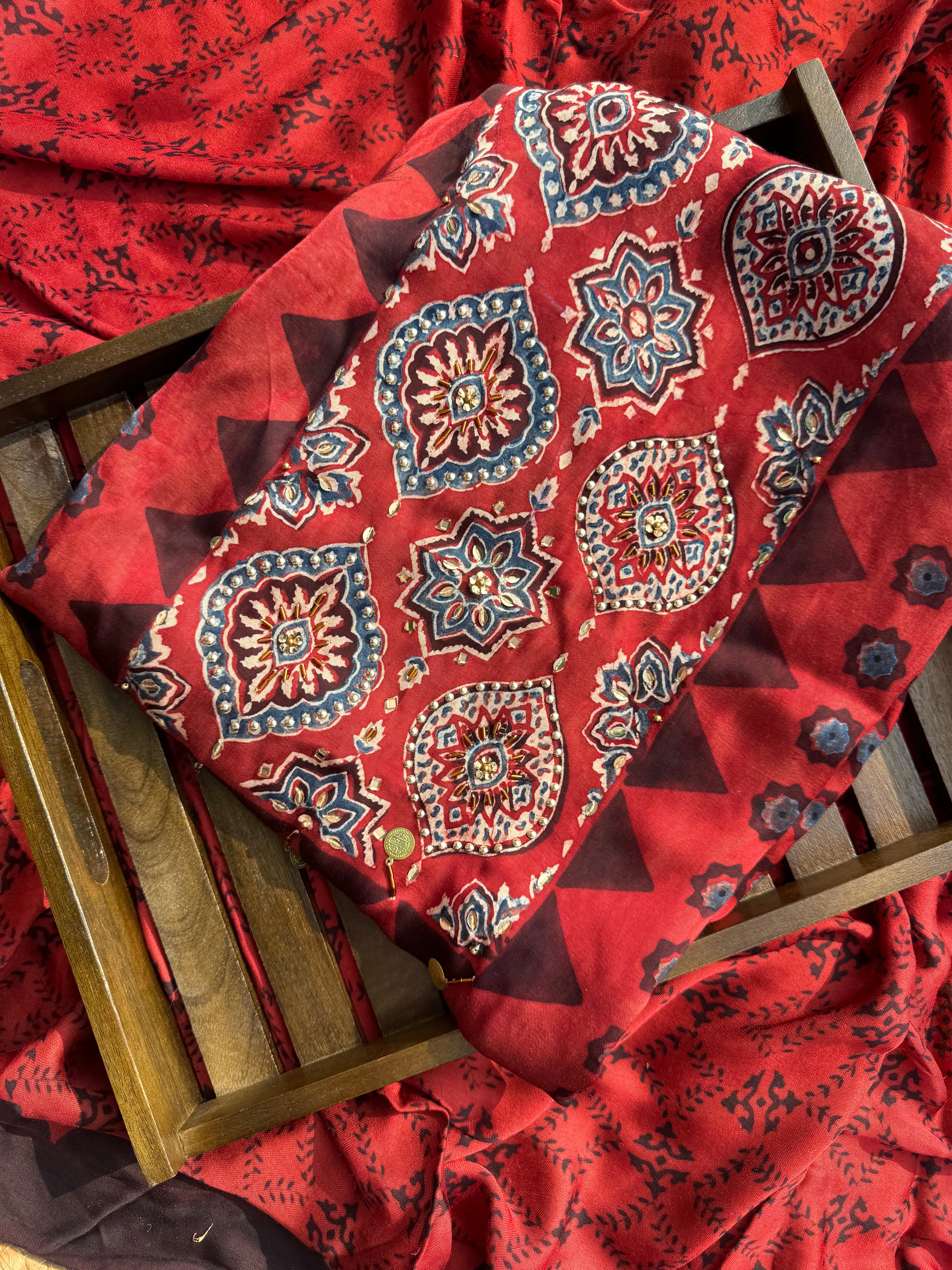 Ajrakh pure modal suit set