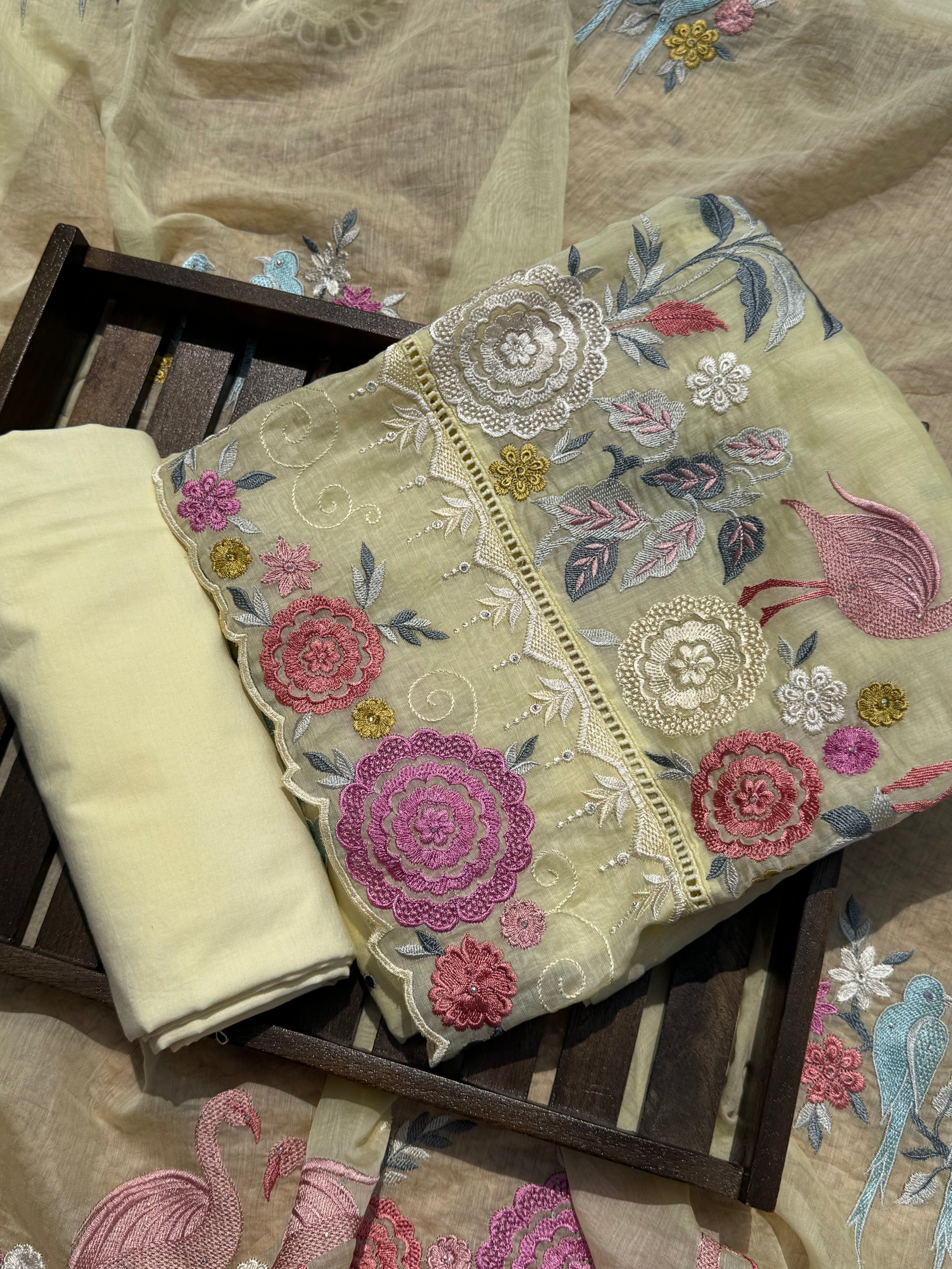Pastel paradise pure Mulmul suit set