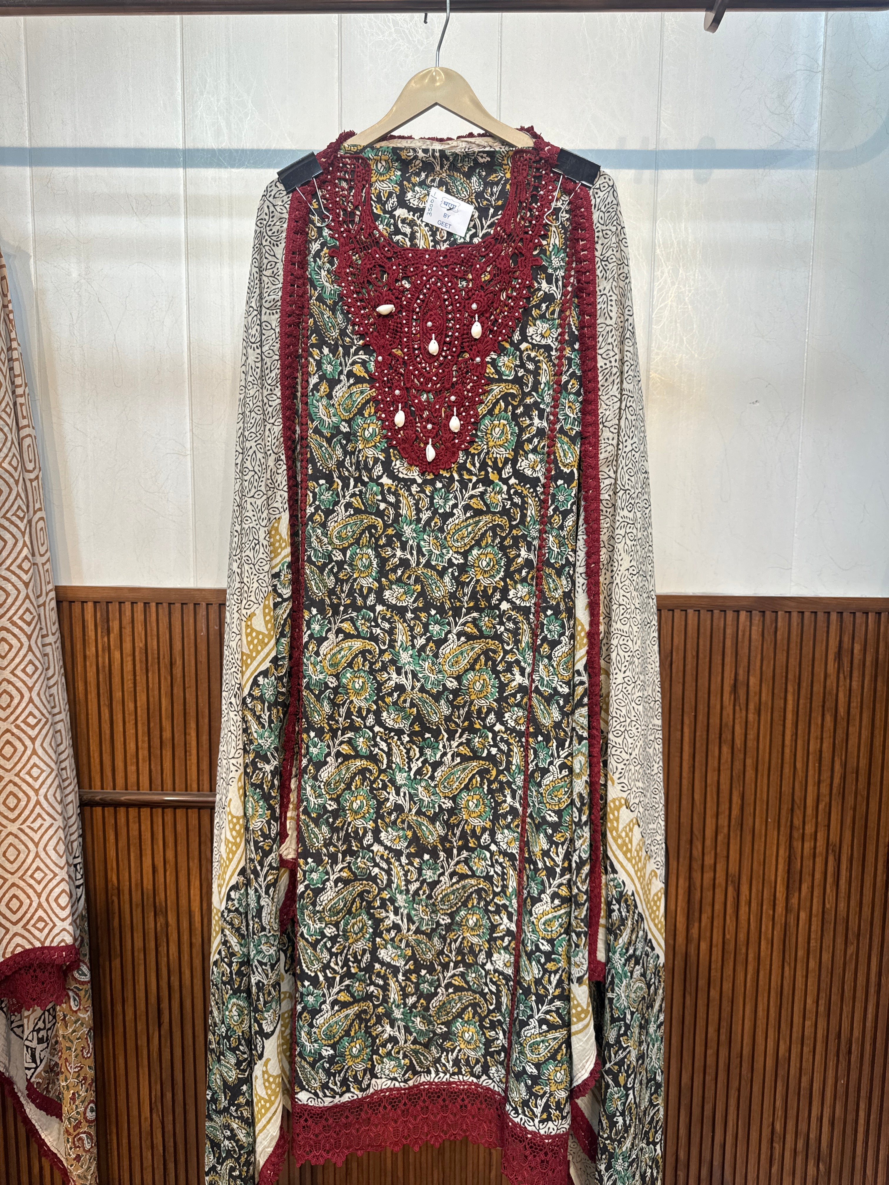 Pure cotton ajrakh suit set