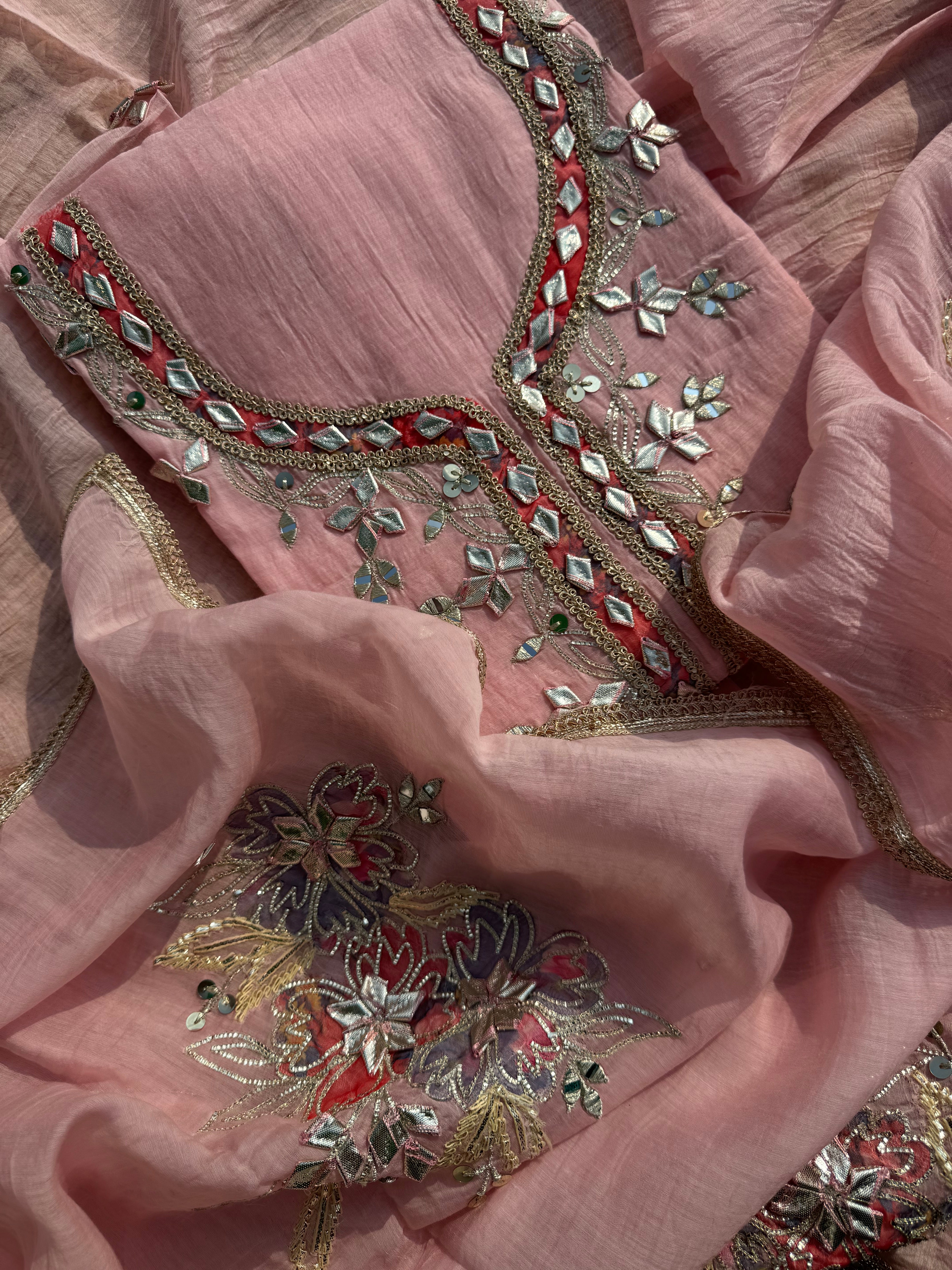 Gur pure mulmul gota suit set