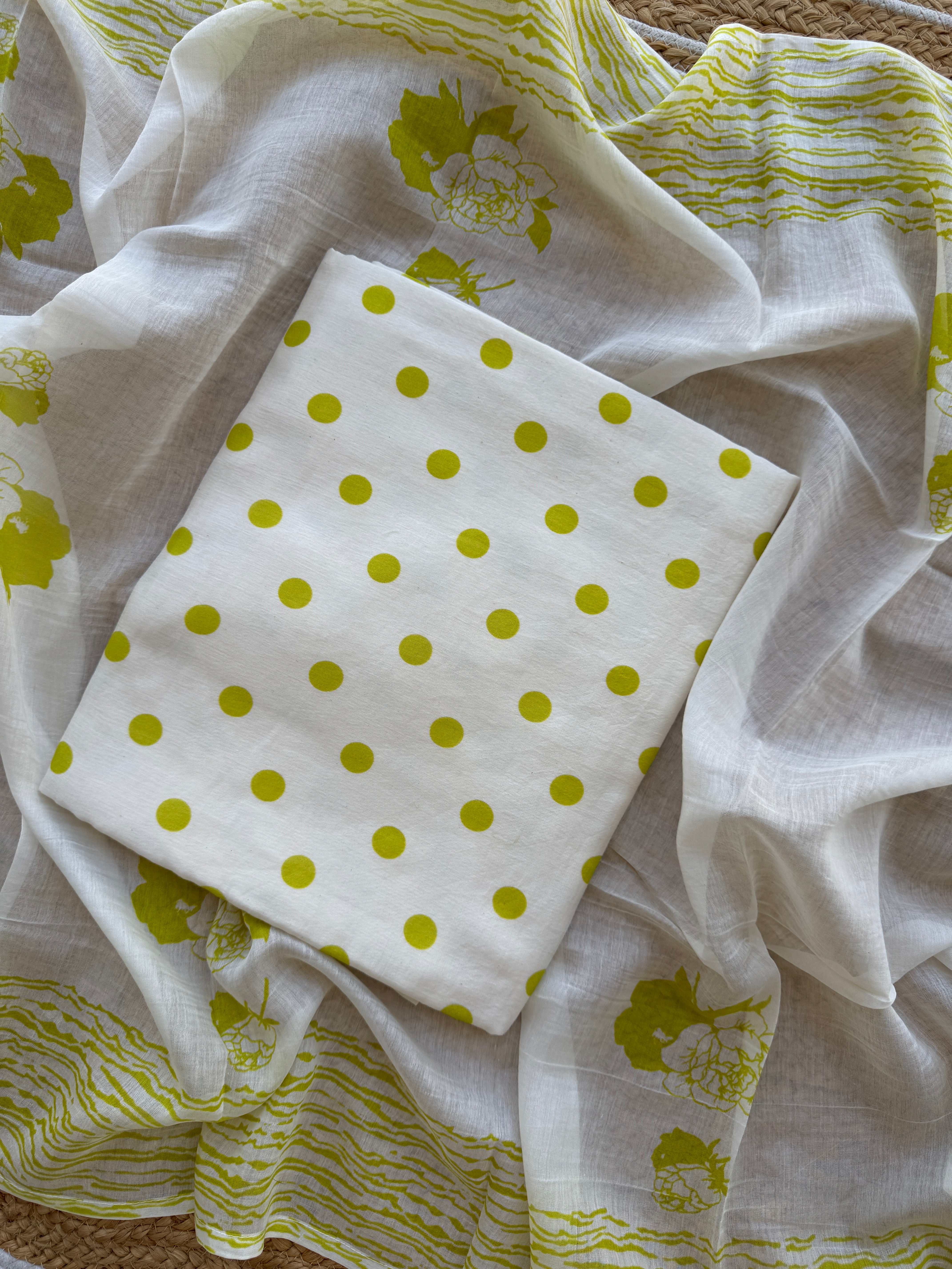 Polka pure mul cotton suit set