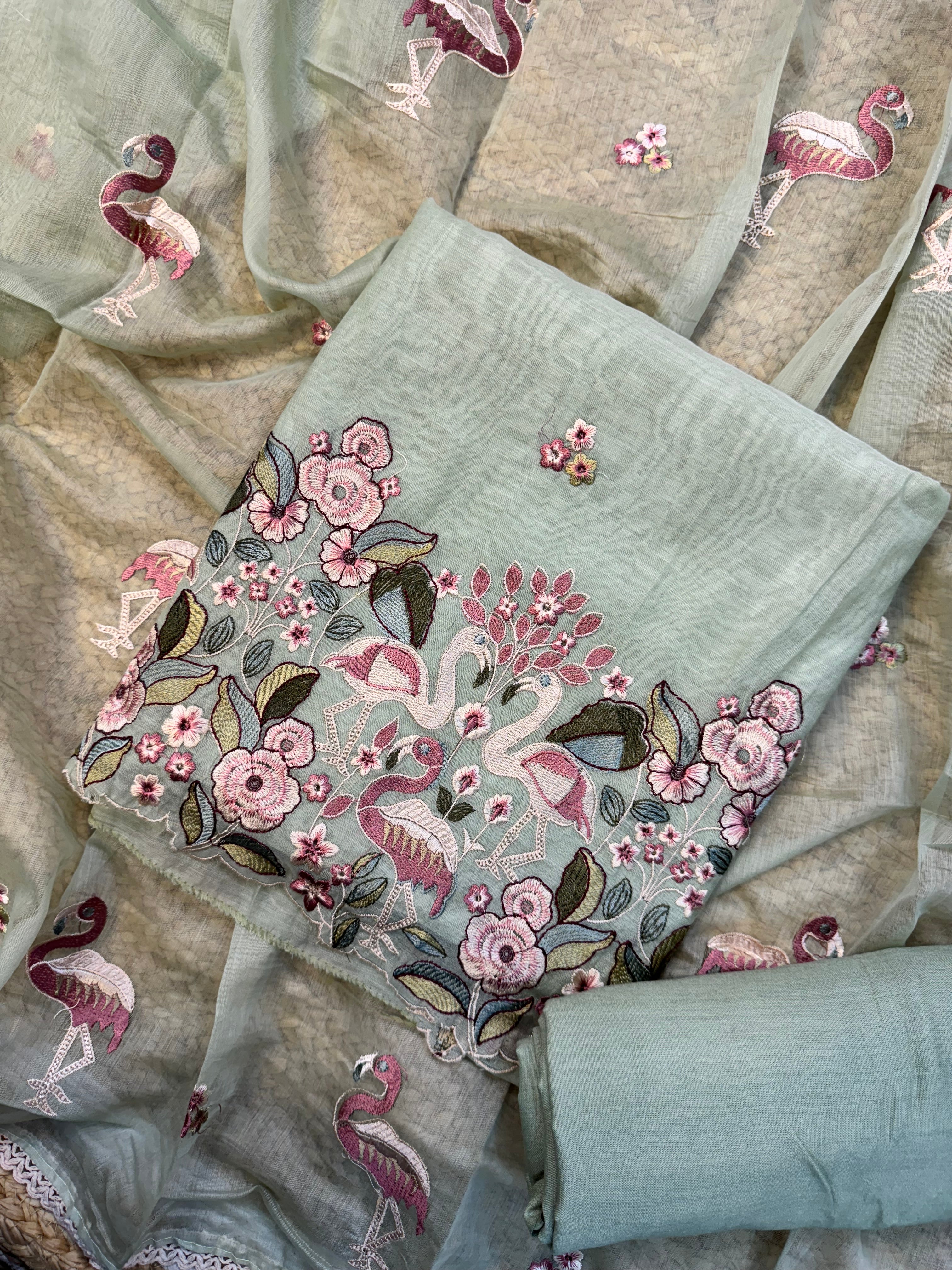Flamingo Mulmul suit set