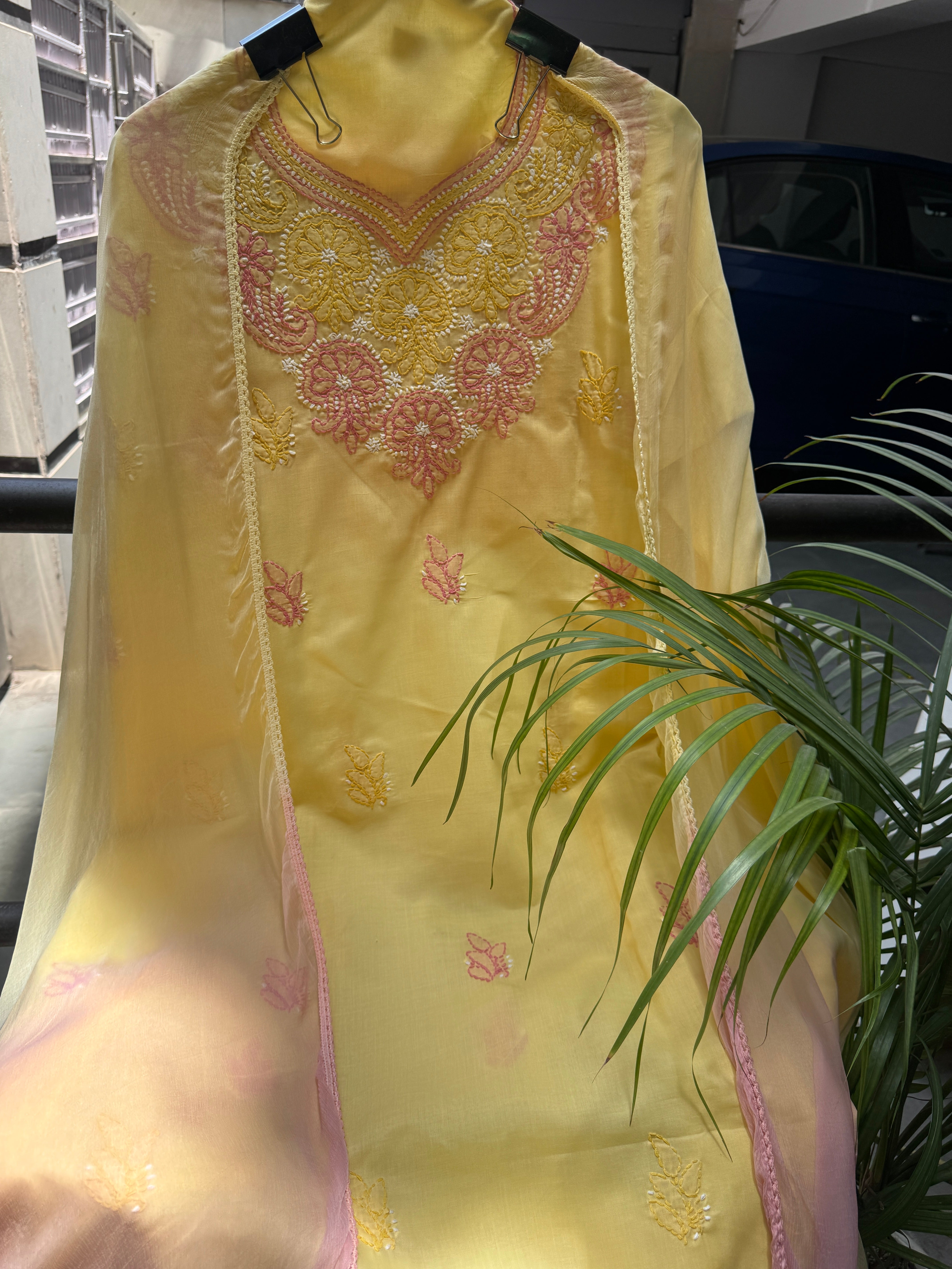 Lemon blush cotton suit set