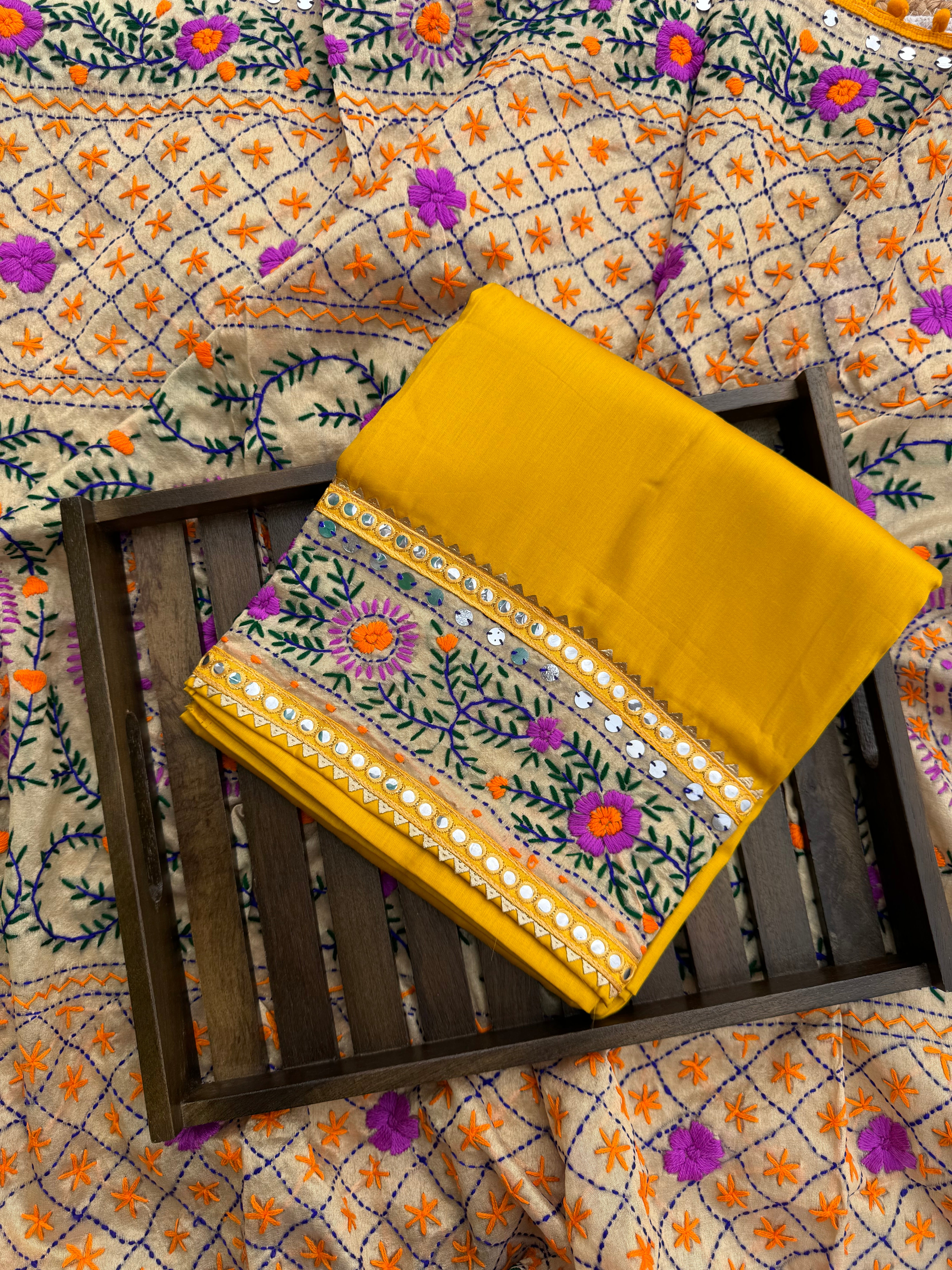 Phulkari cotton suit set