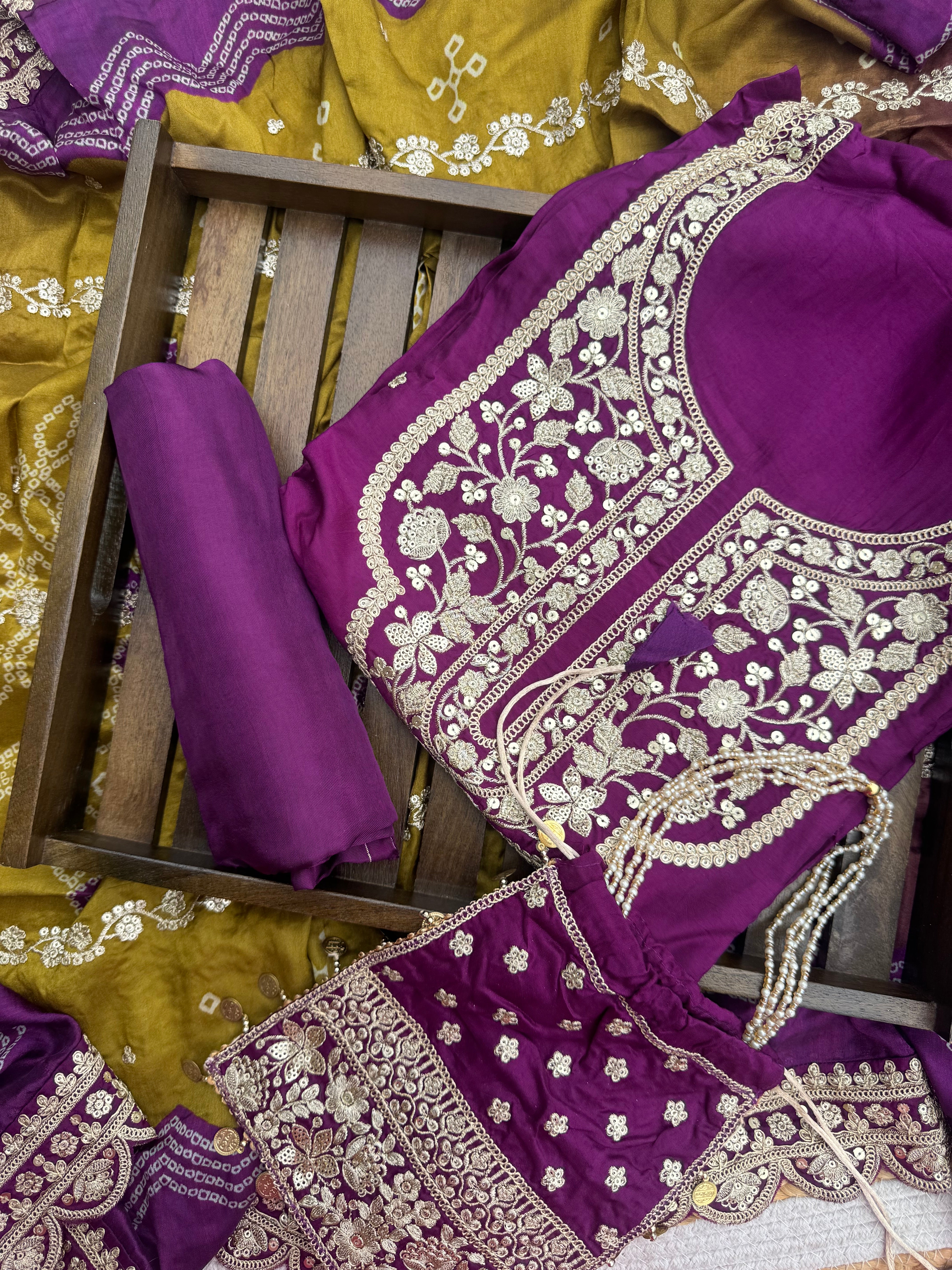 Saher silk suit set