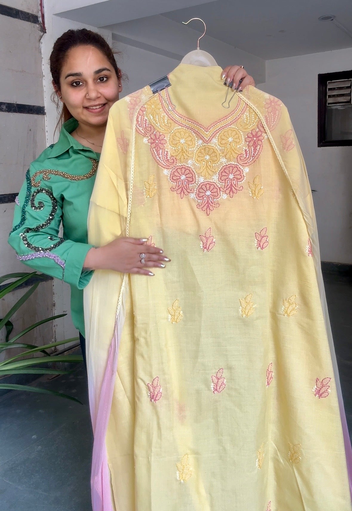 Lemon blush cotton suit set