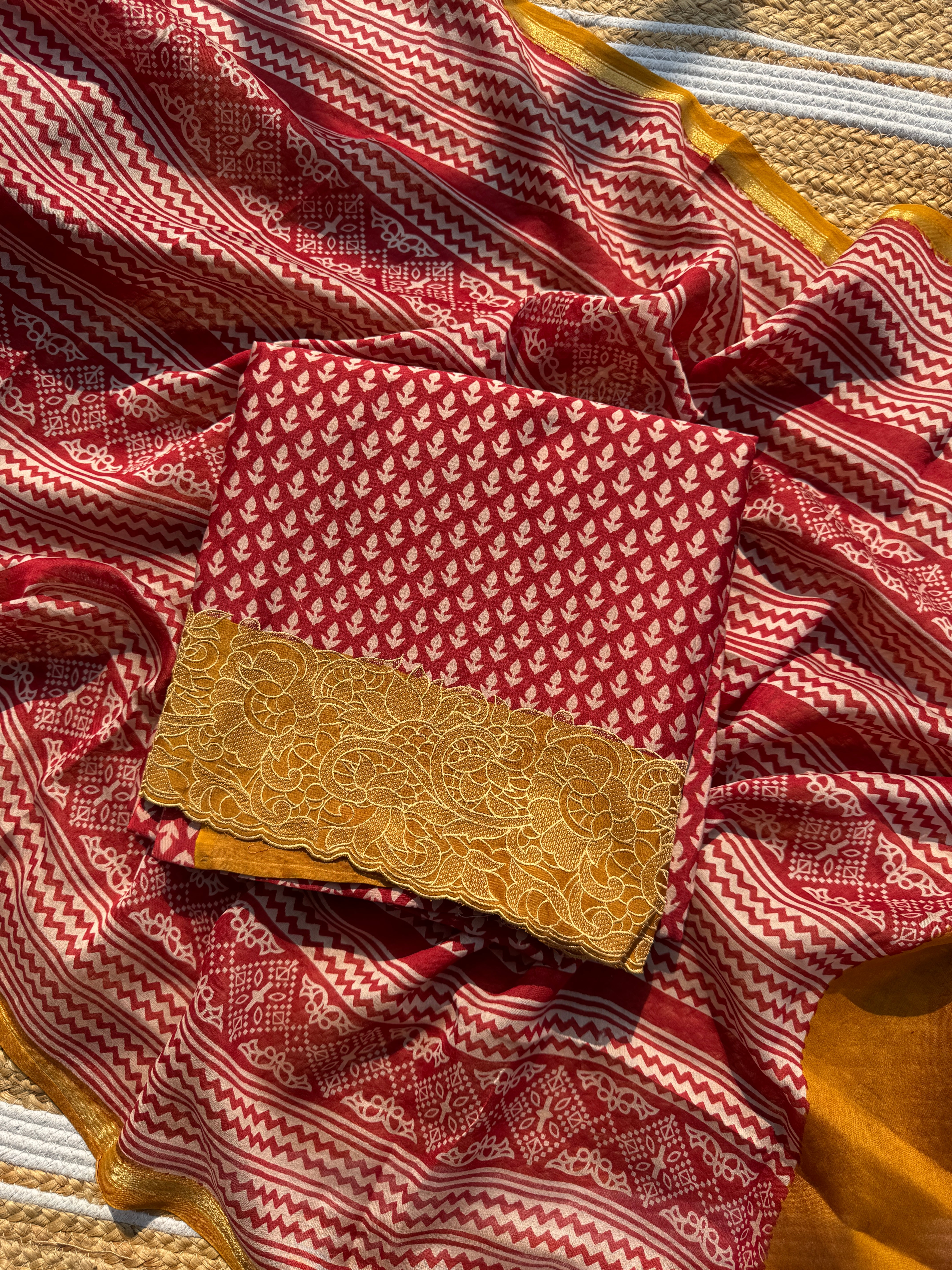 Anokhi pure Maheshwari suit set