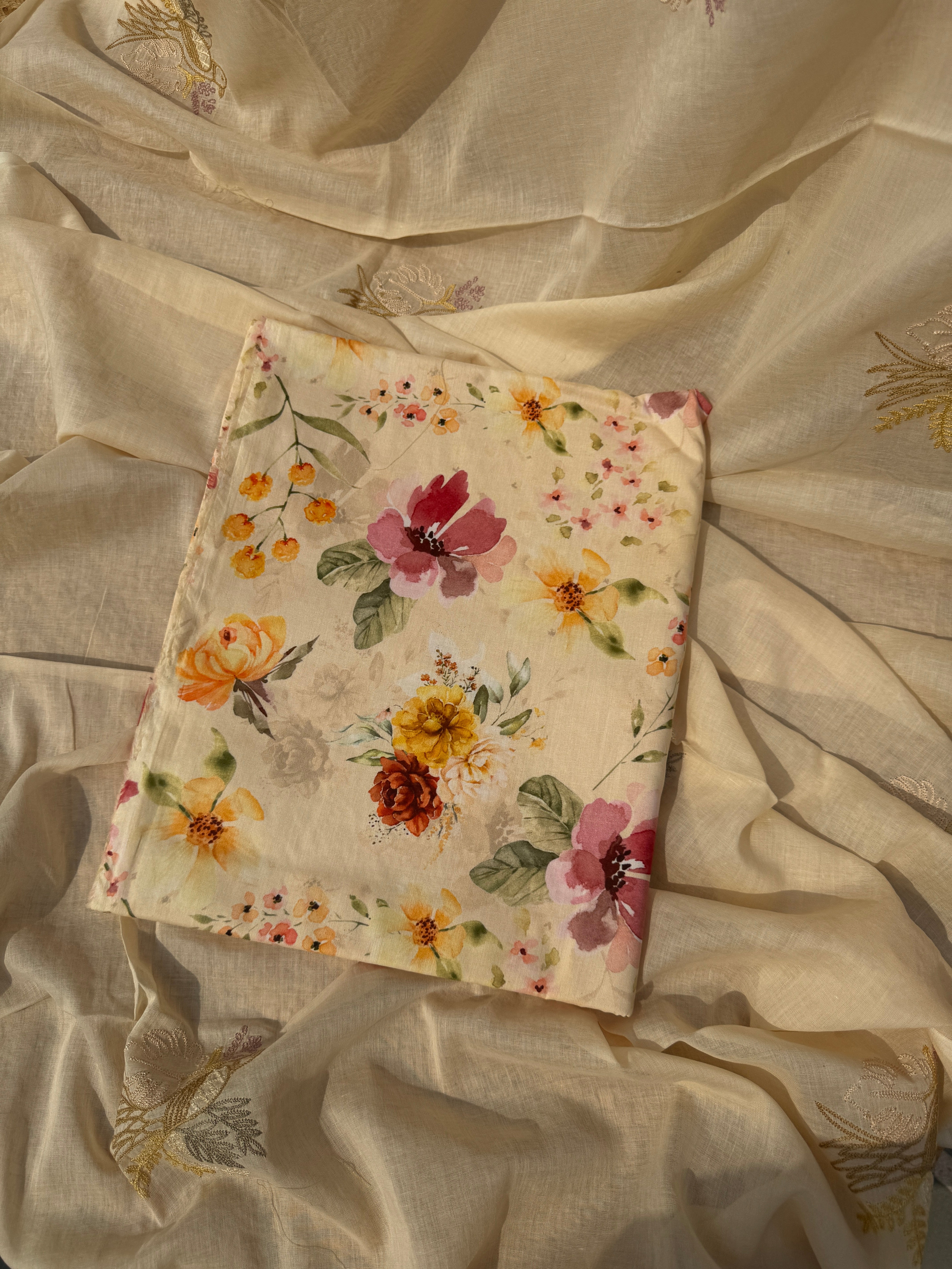 Blossom lawn cotton suit set